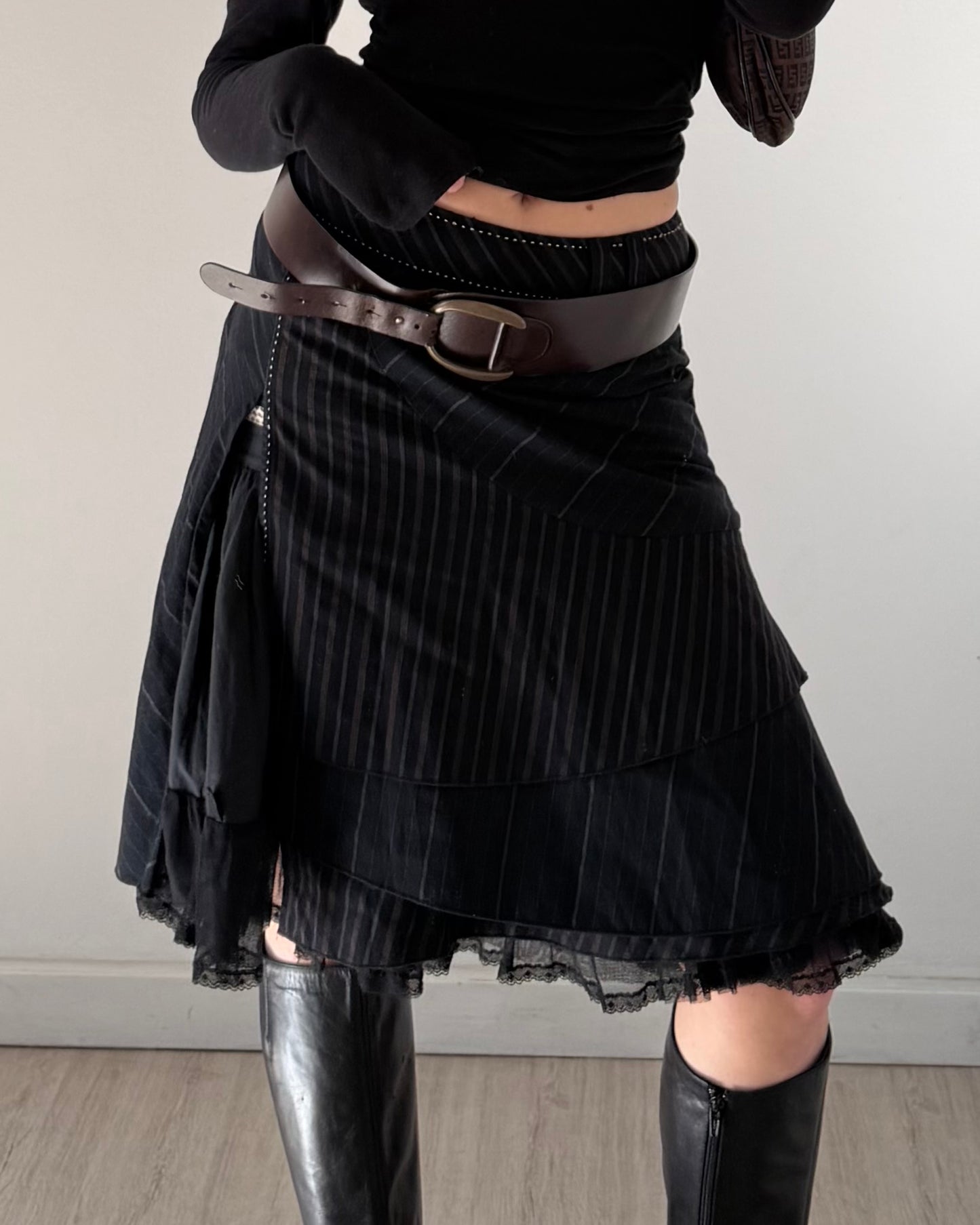 00s midi skirt with layers