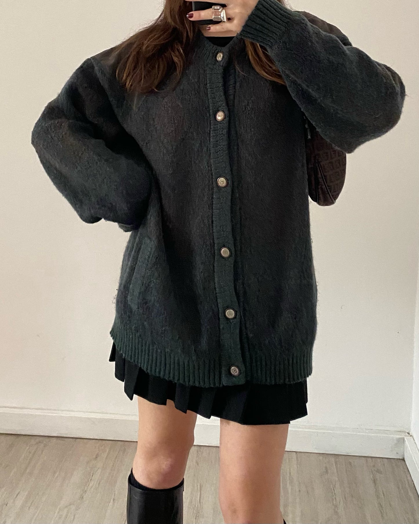 90s chunky wool cardigan