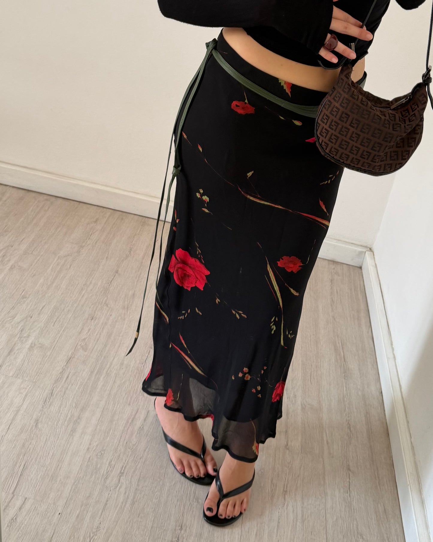 00s longuette floral skirt