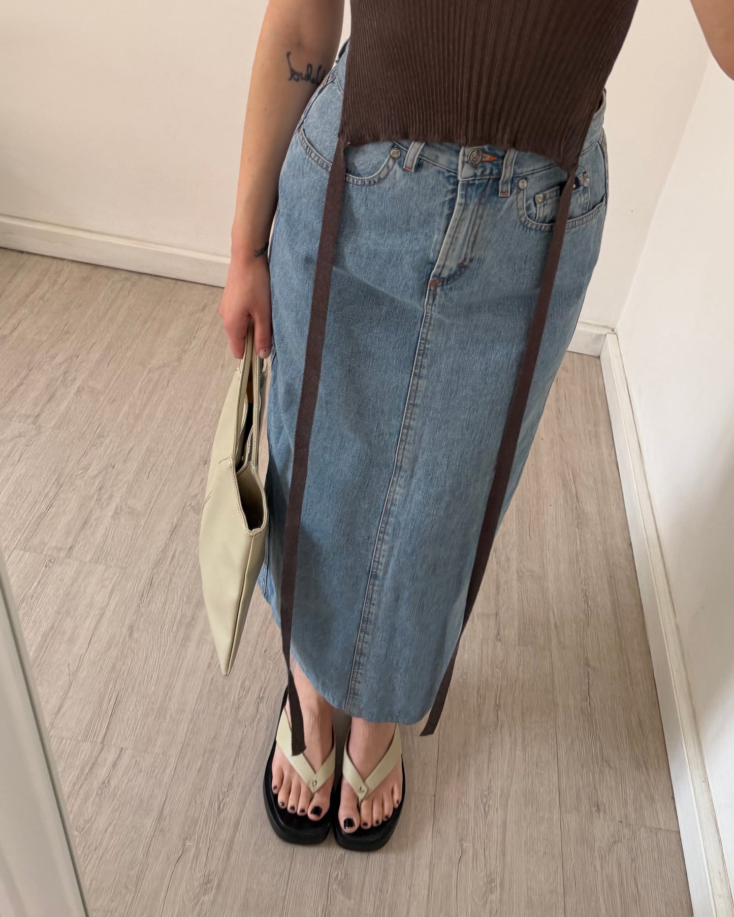 90s Gas longuette denim skirt