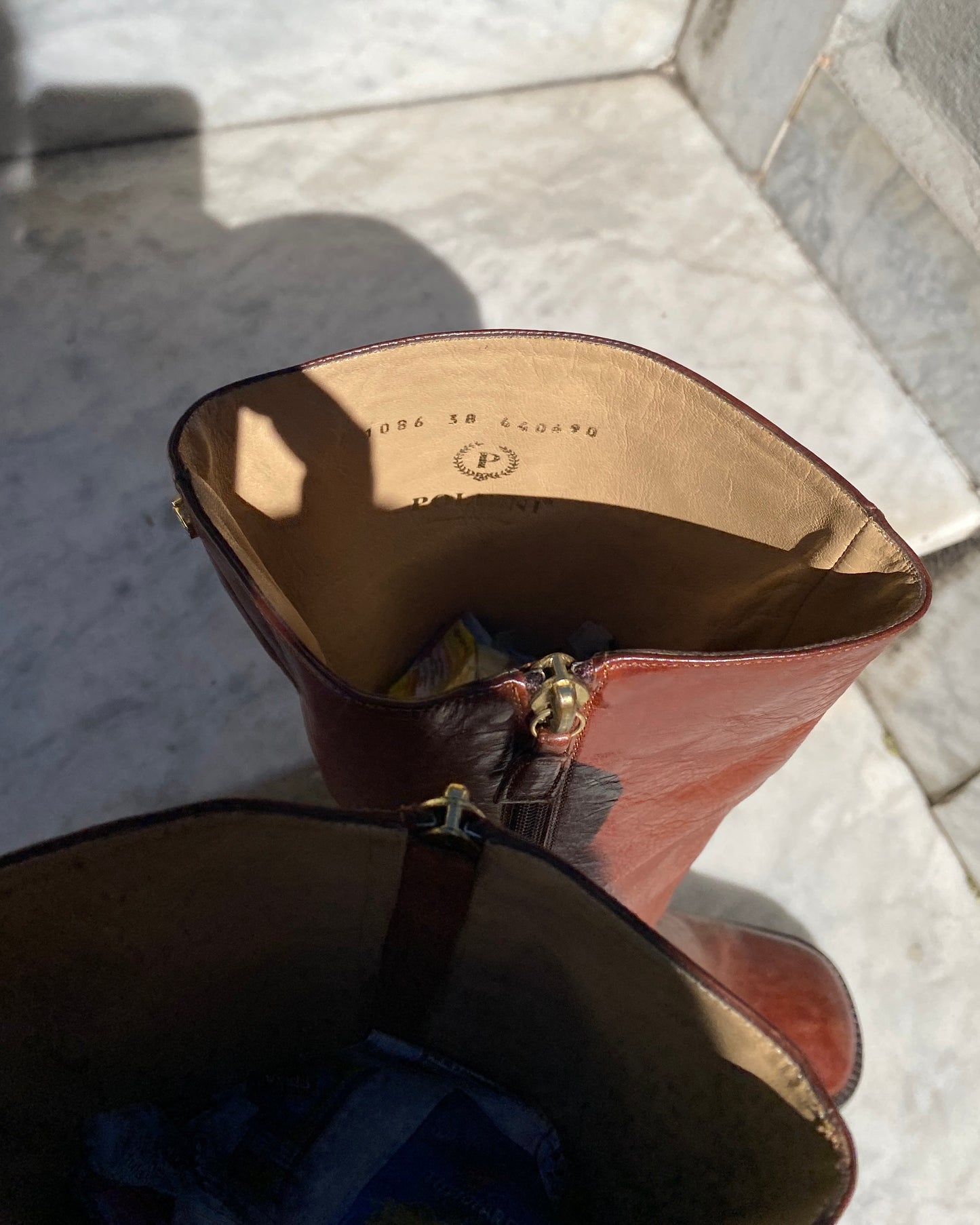 Square toe leather boots