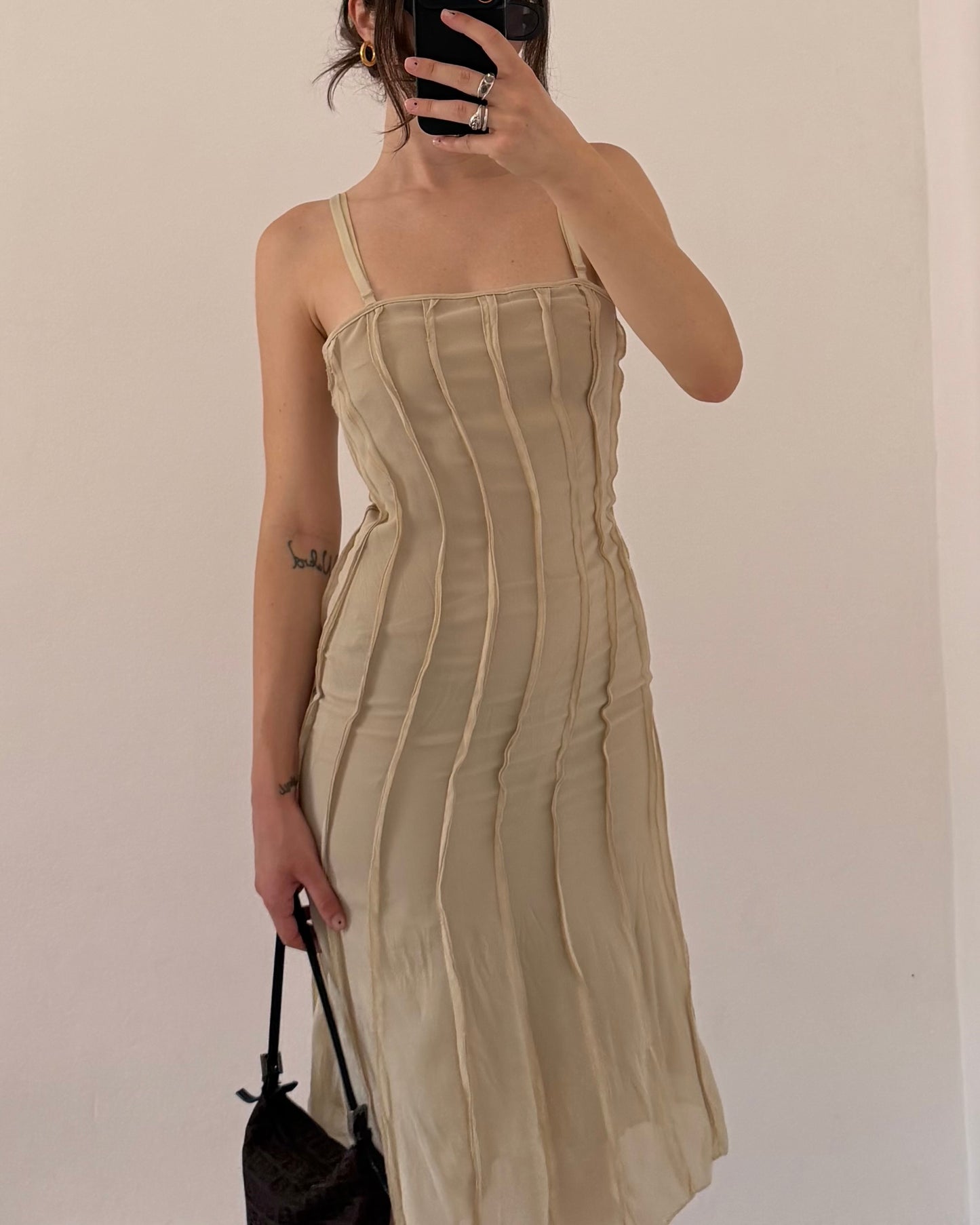 00s textured midi dress