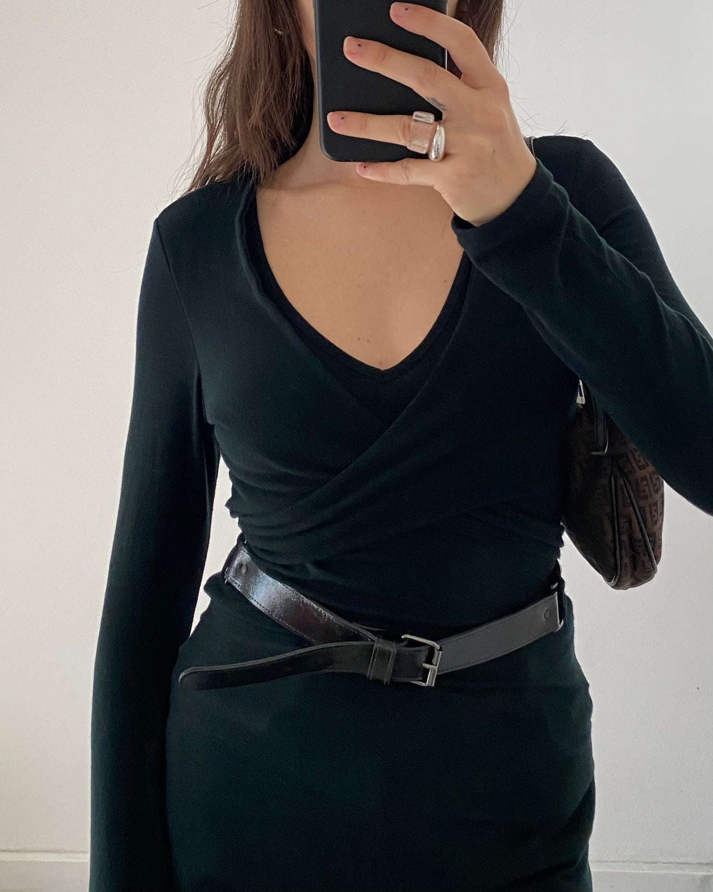 00s belted midi dress