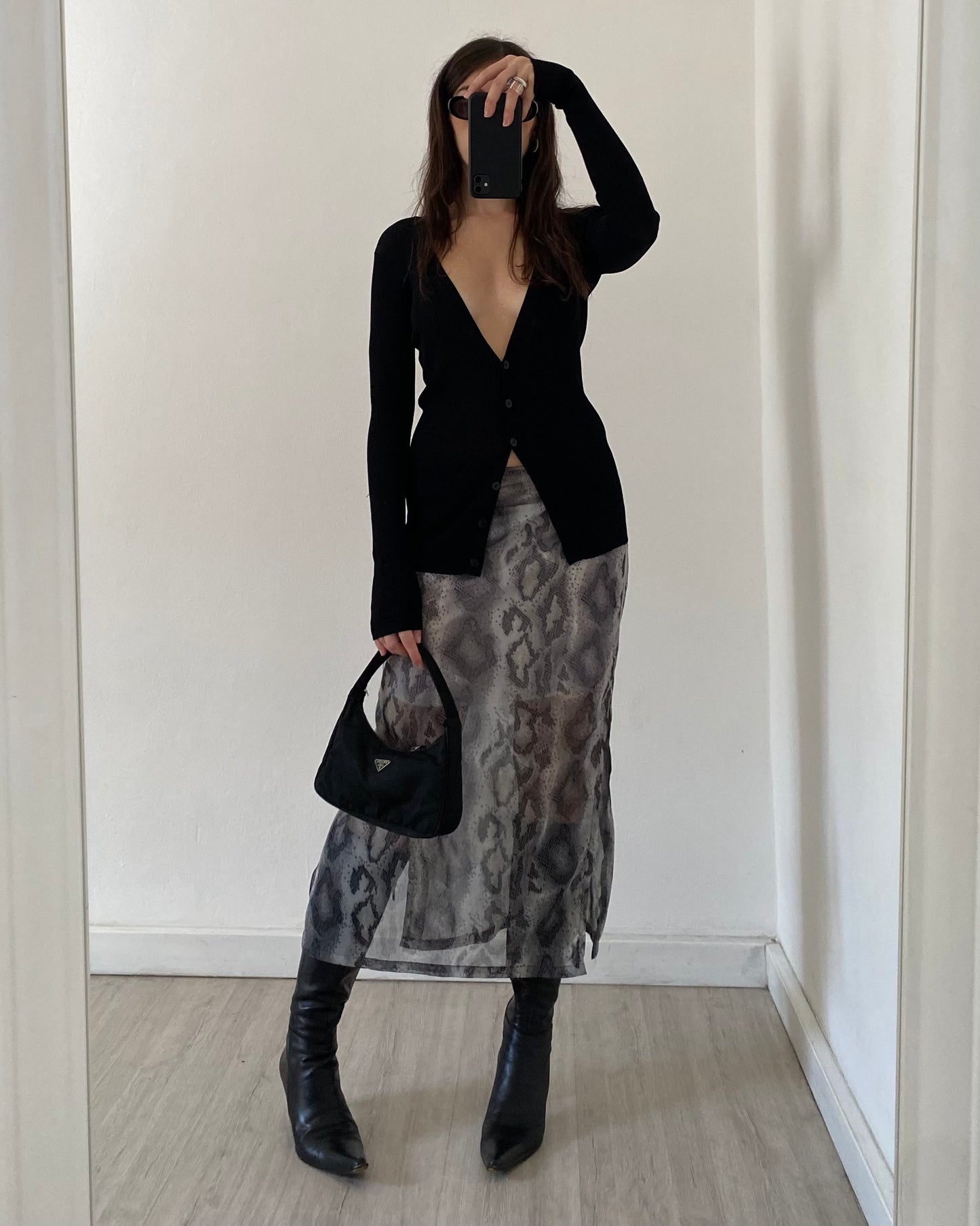 Ribbed semi-sheer cardigan