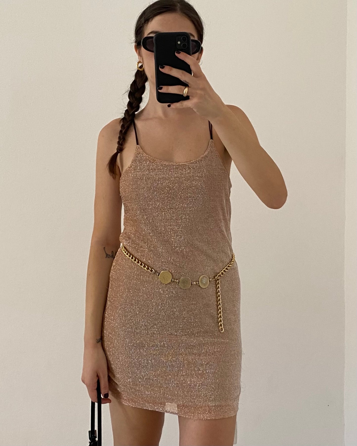 Rat&boa lamé mini dress