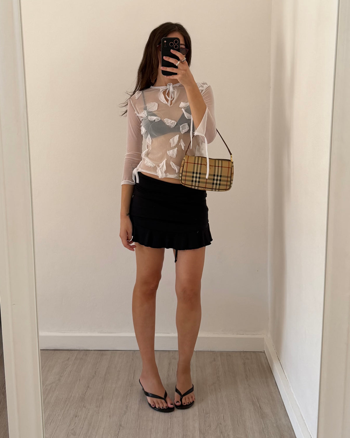 Sheer long sleeves top