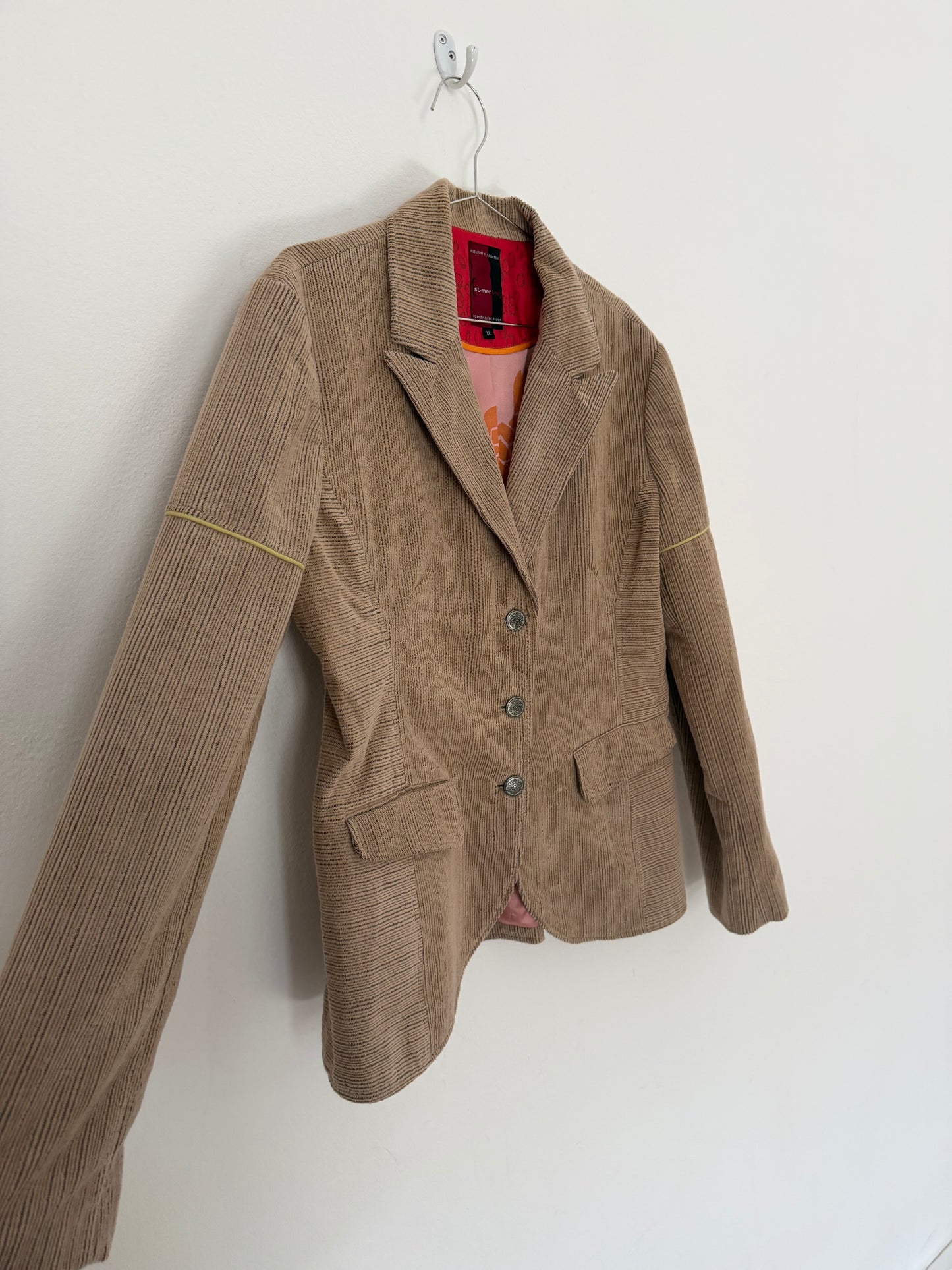 00s cord blazer with embroidery