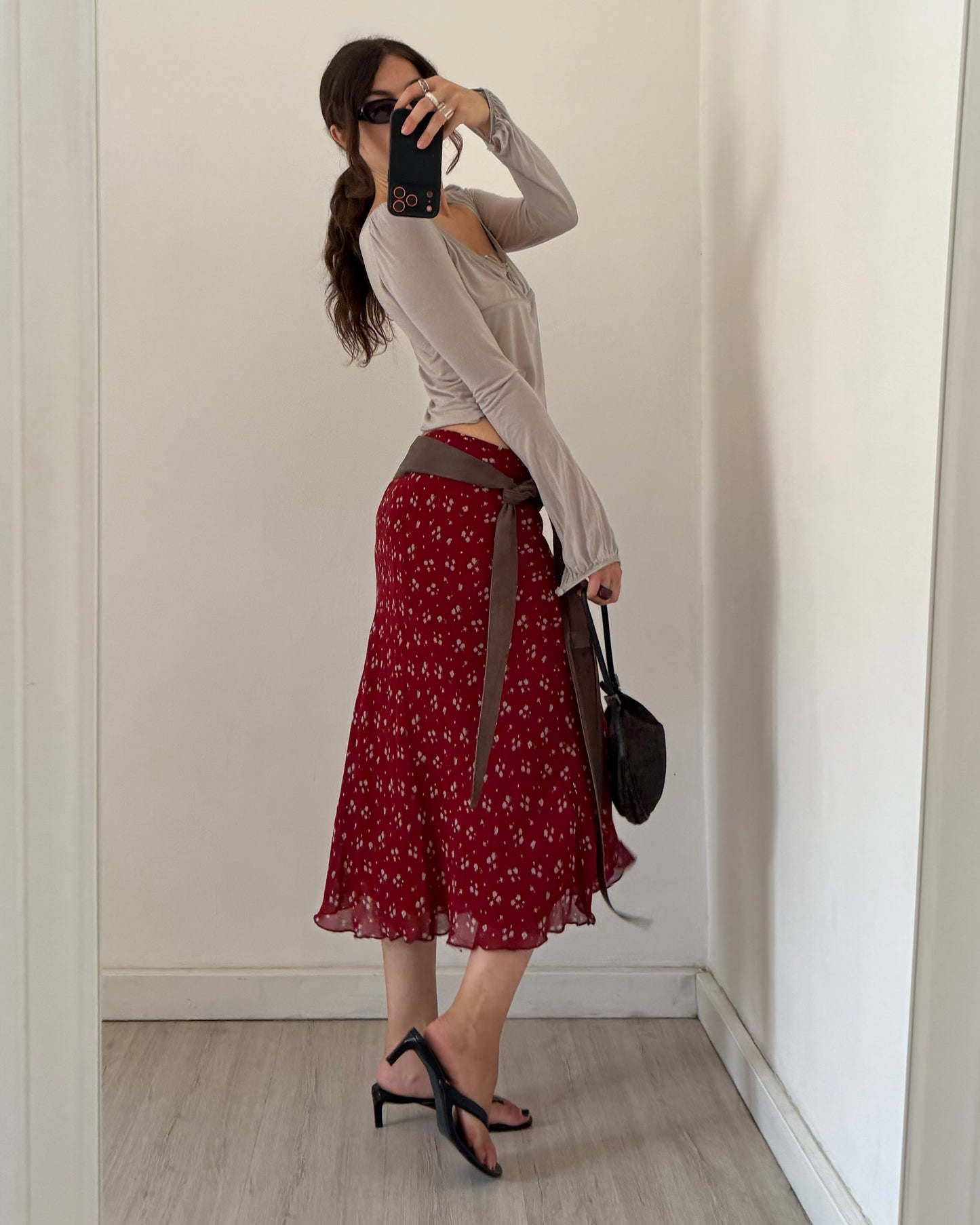 00s floral midi skirt
