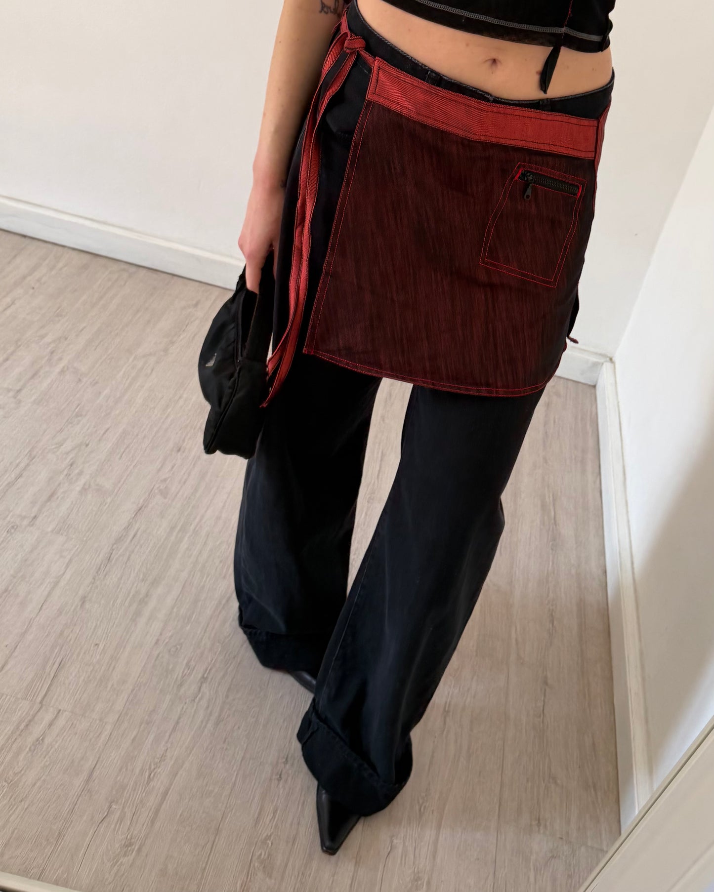 y2k wrap mini skirt