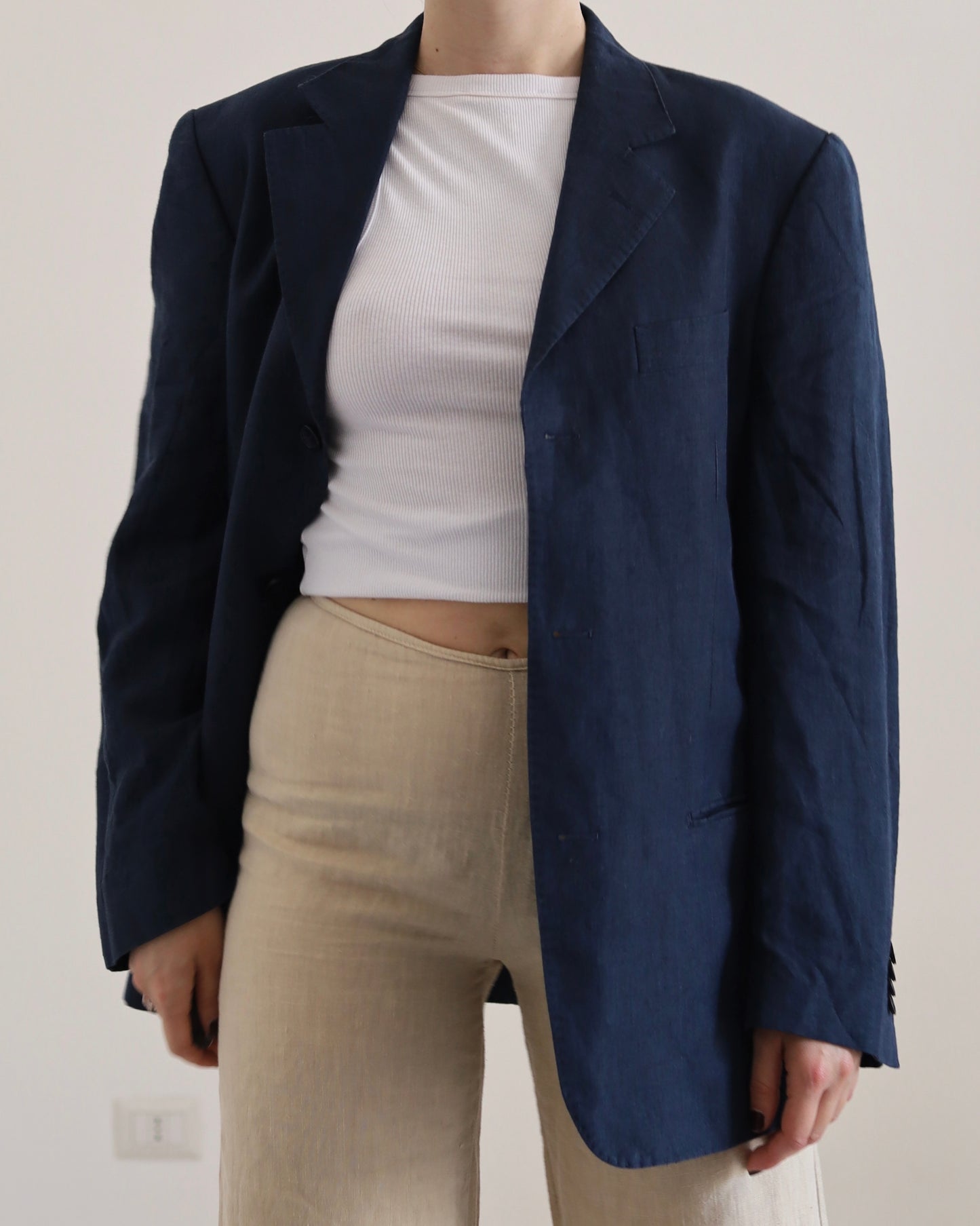 Navy linen blazer