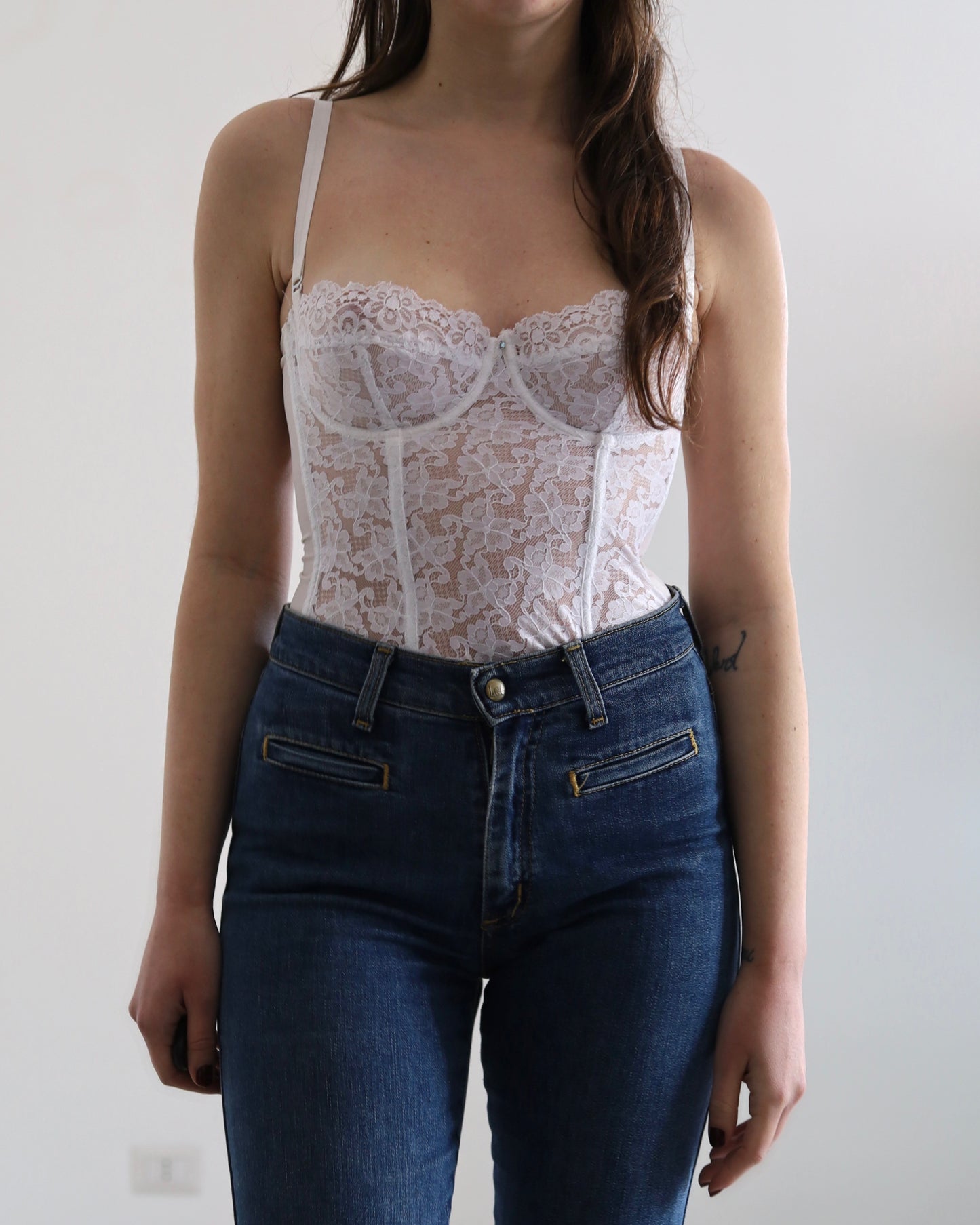 White lace corset