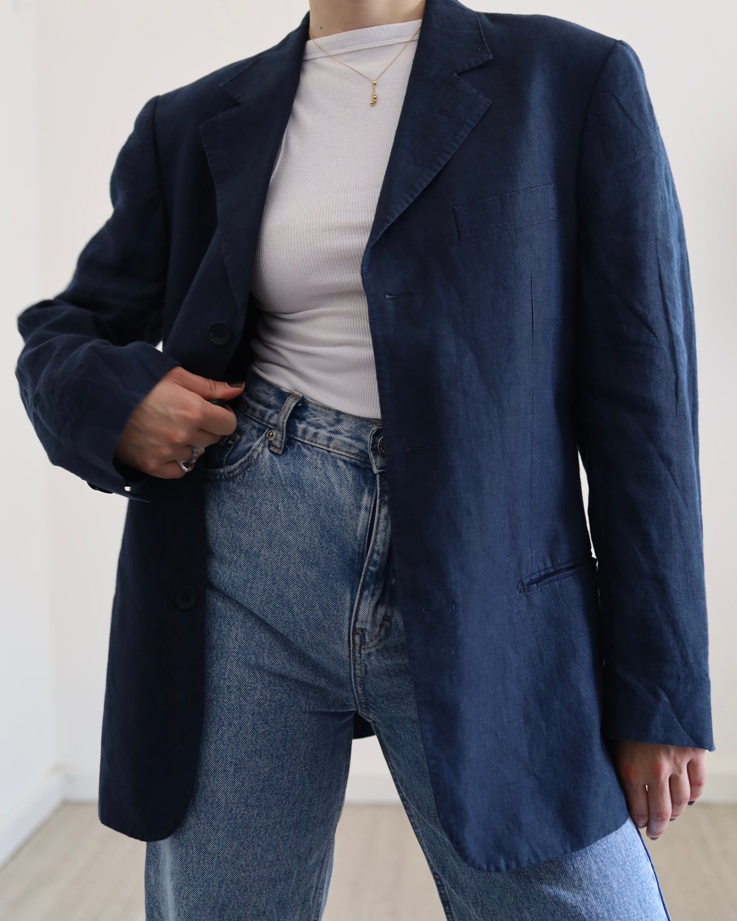 Navy linen blazer