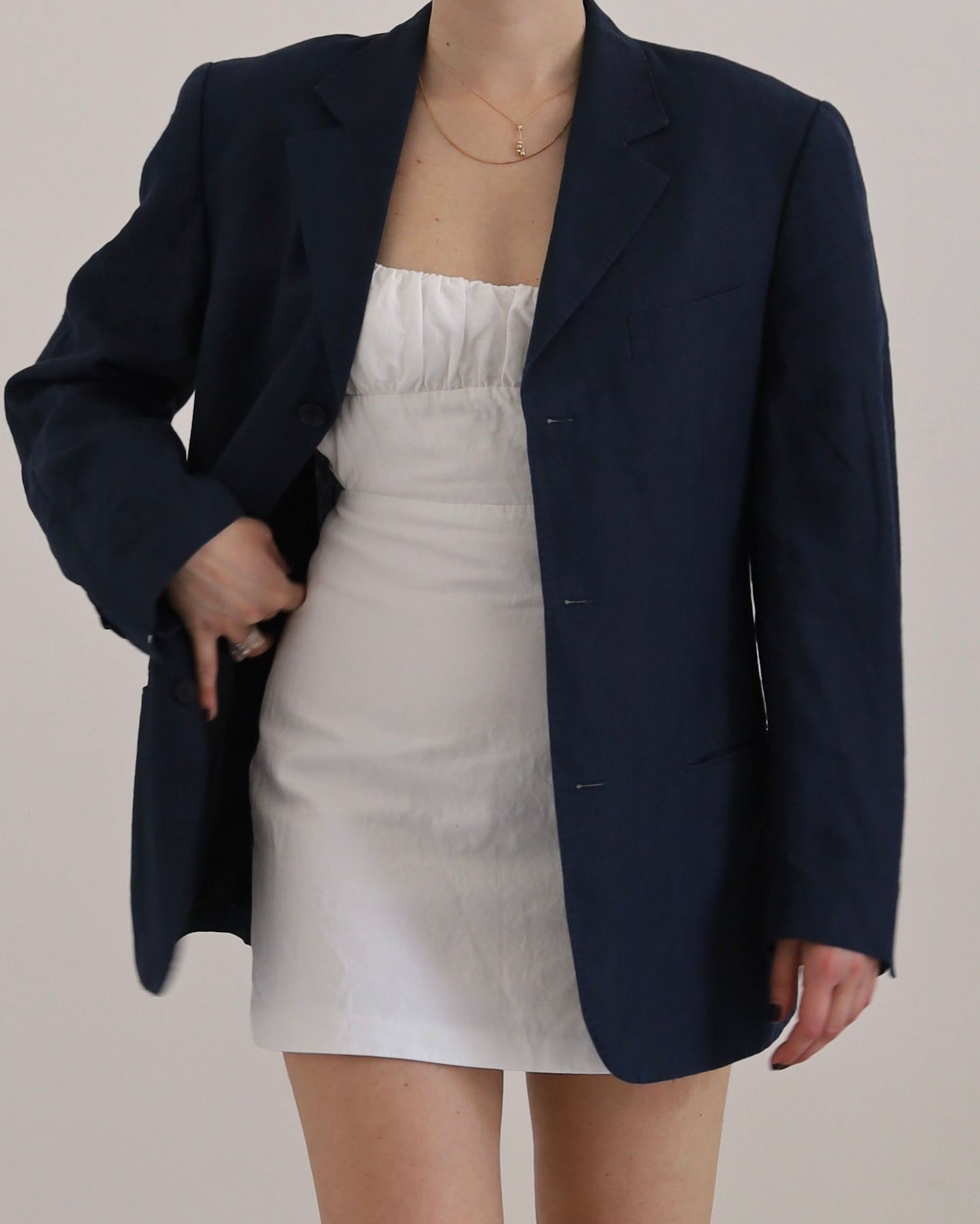 Navy linen blazer