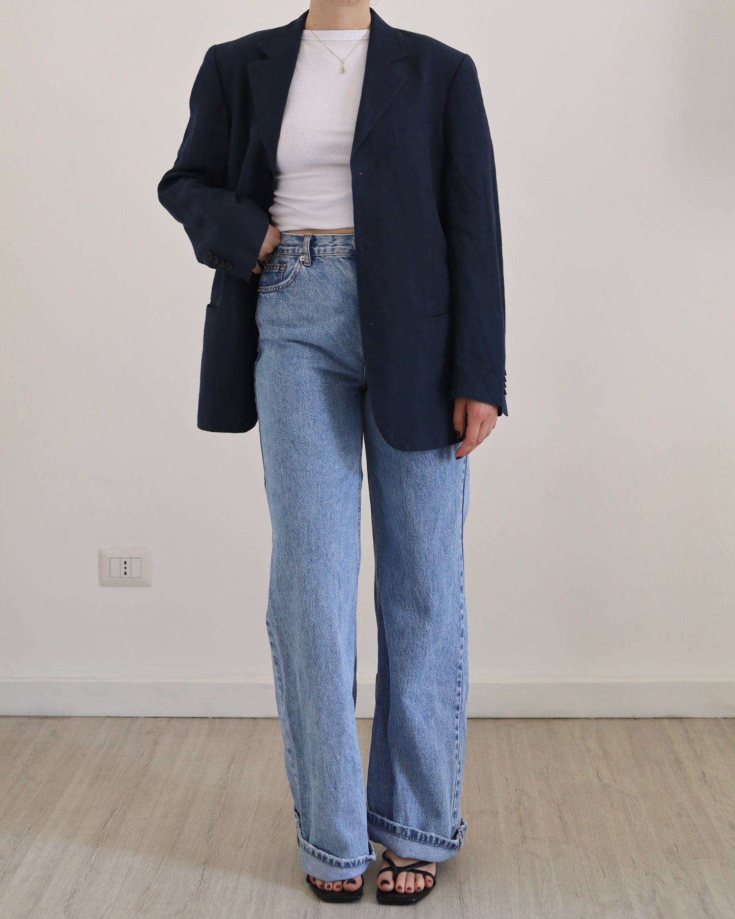 Navy linen blazer