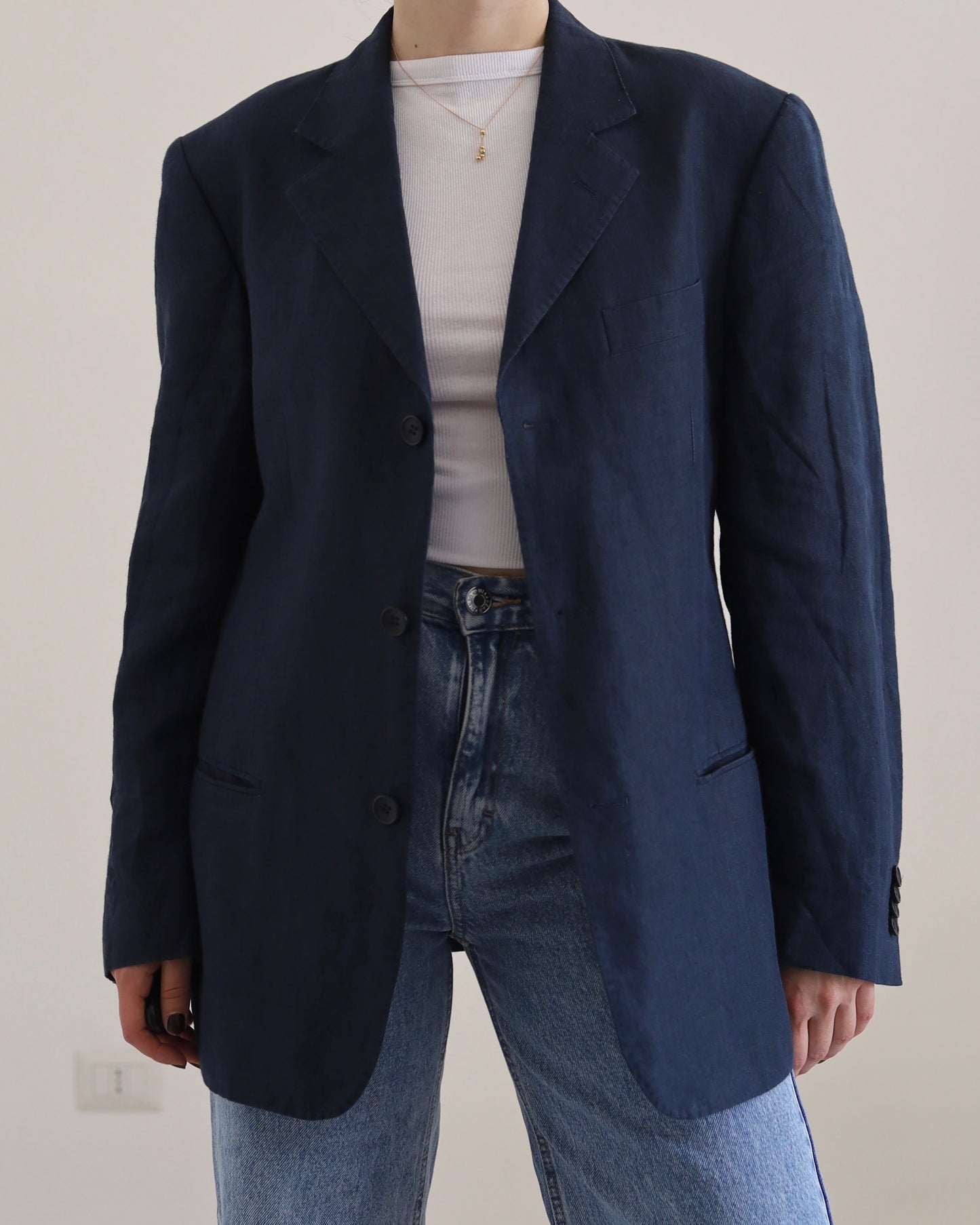 Navy linen blazer