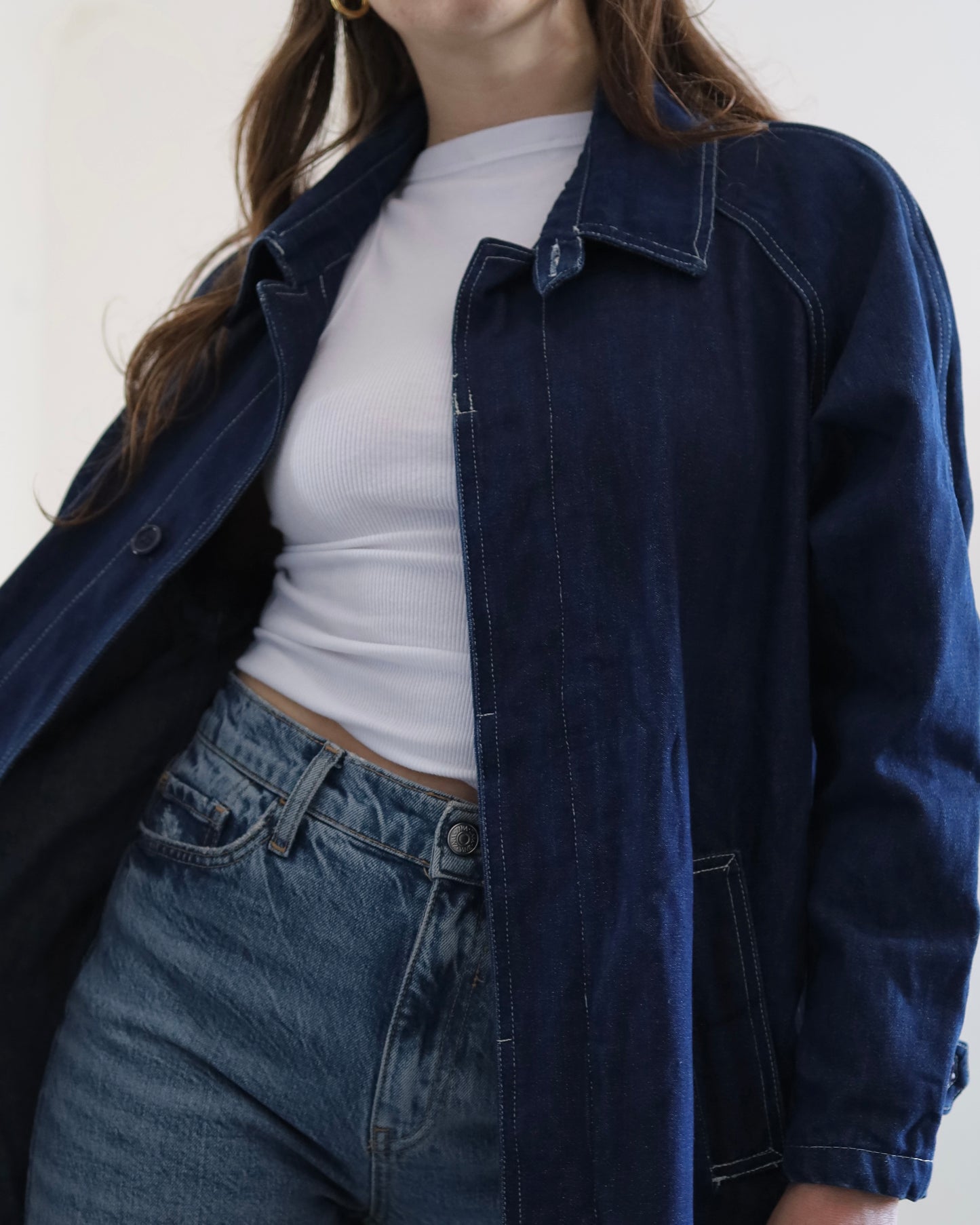 Long denim jacket