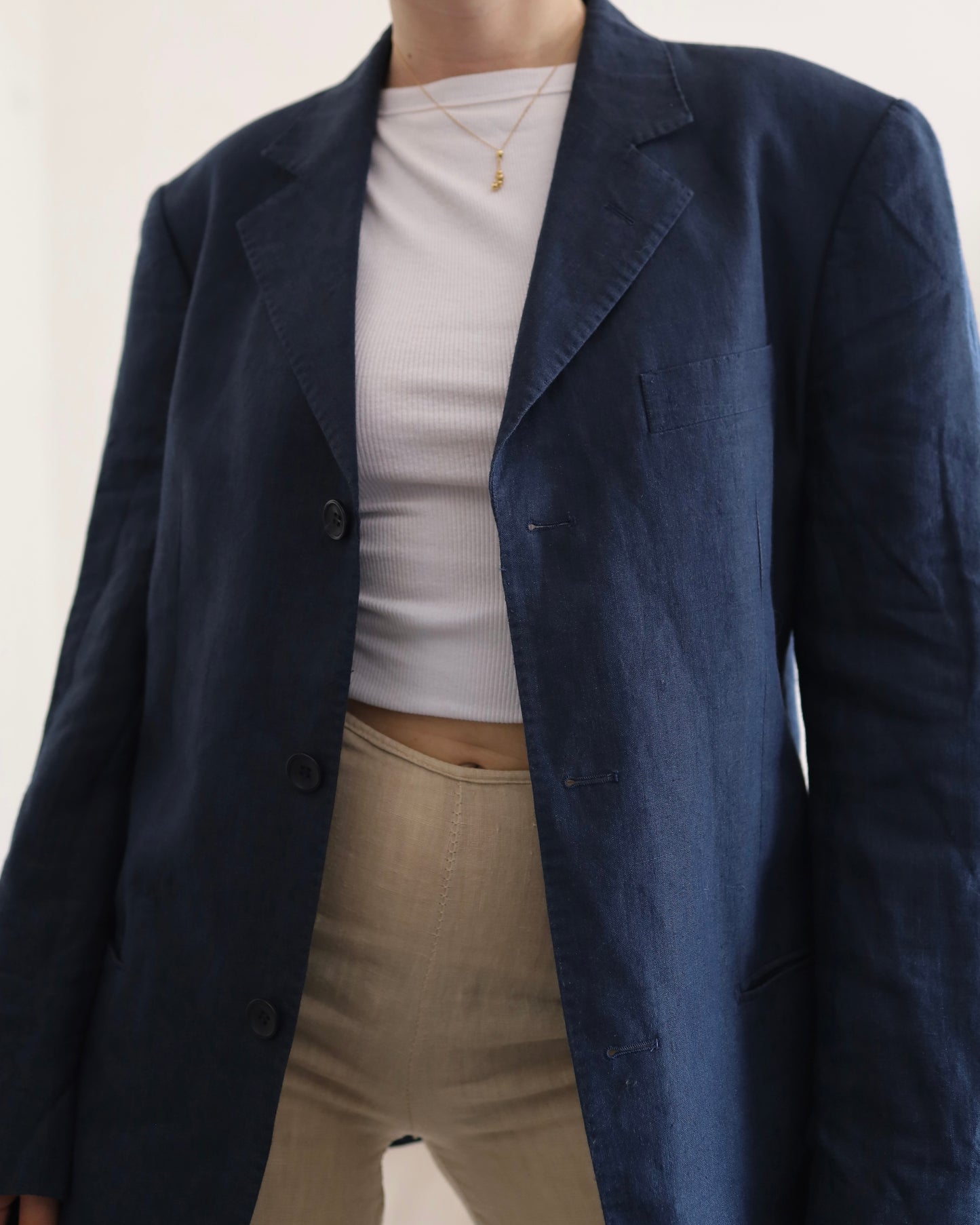 Navy linen blazer