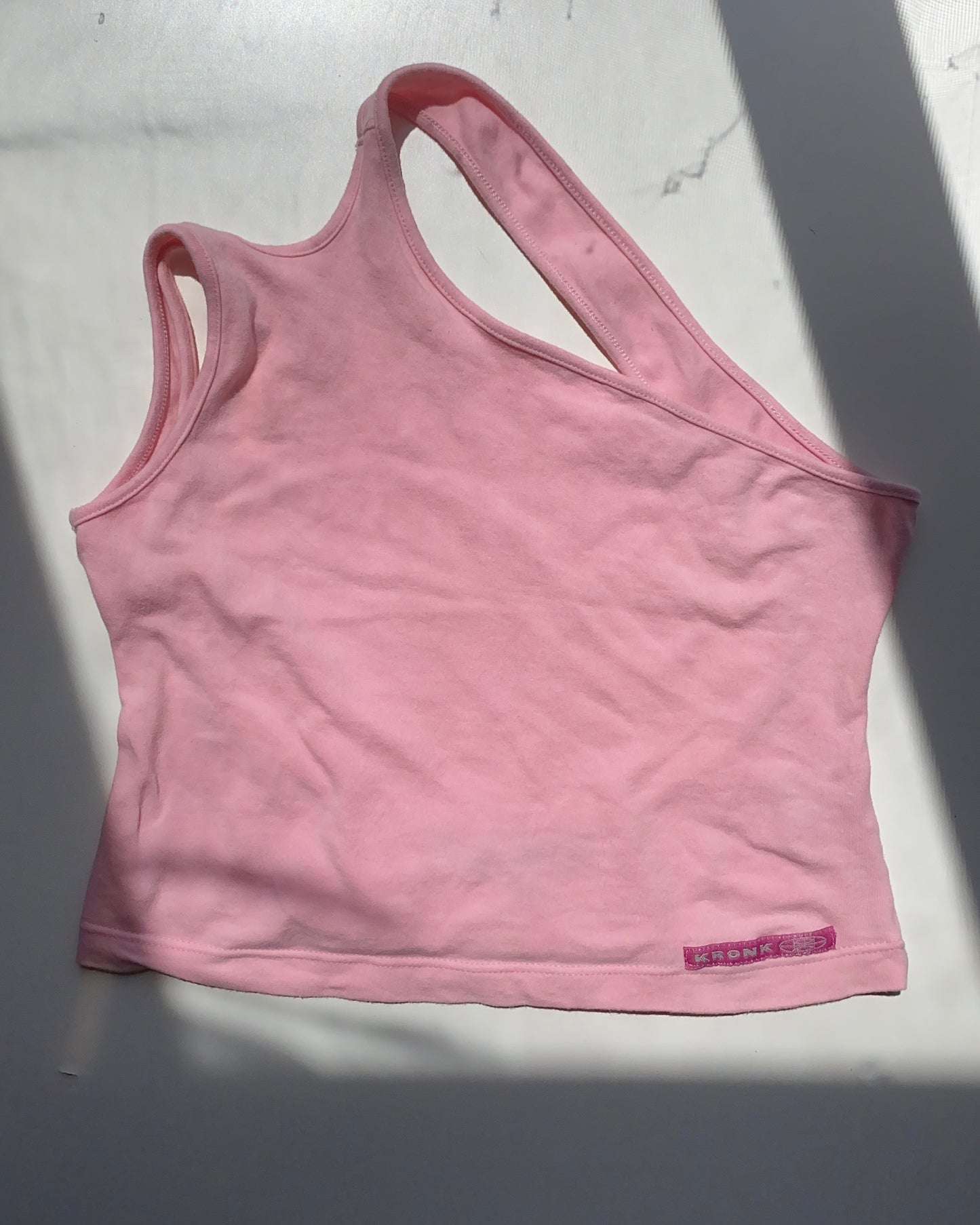 Baby pink backless top