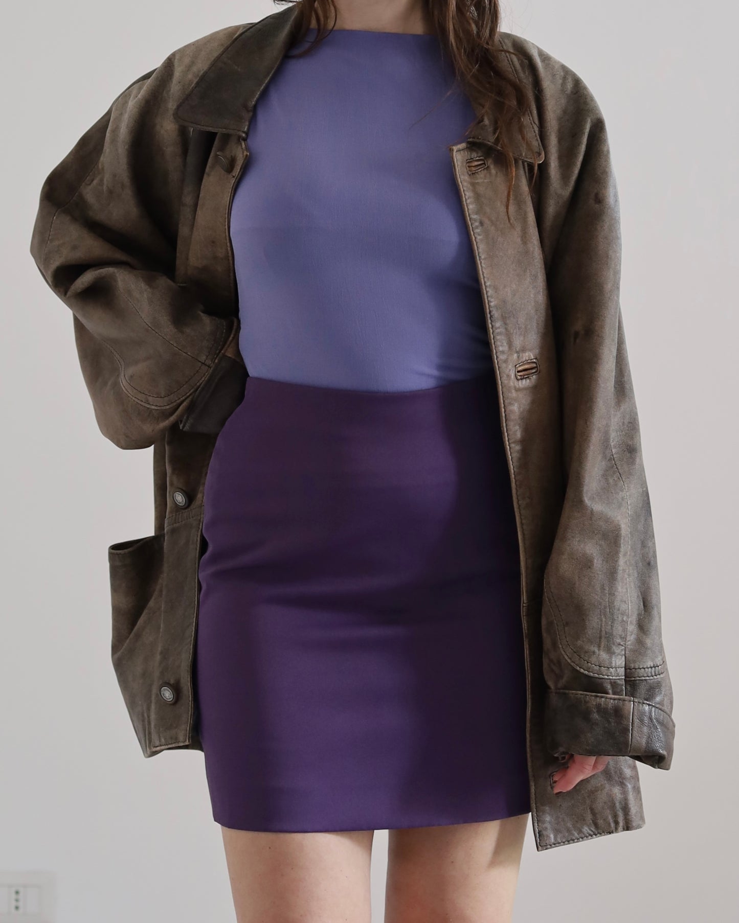 00s lilac mini skirt