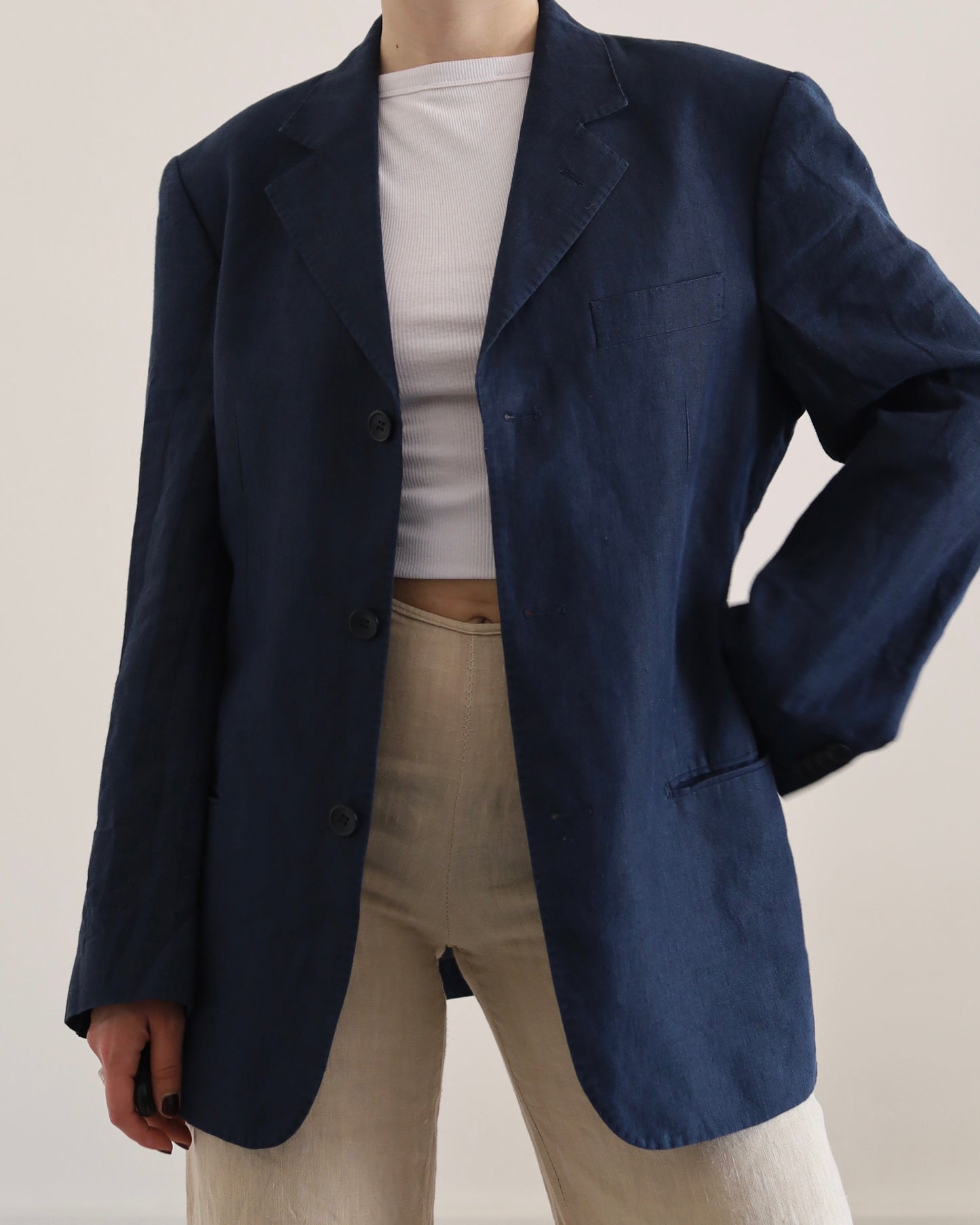 Navy linen blazer