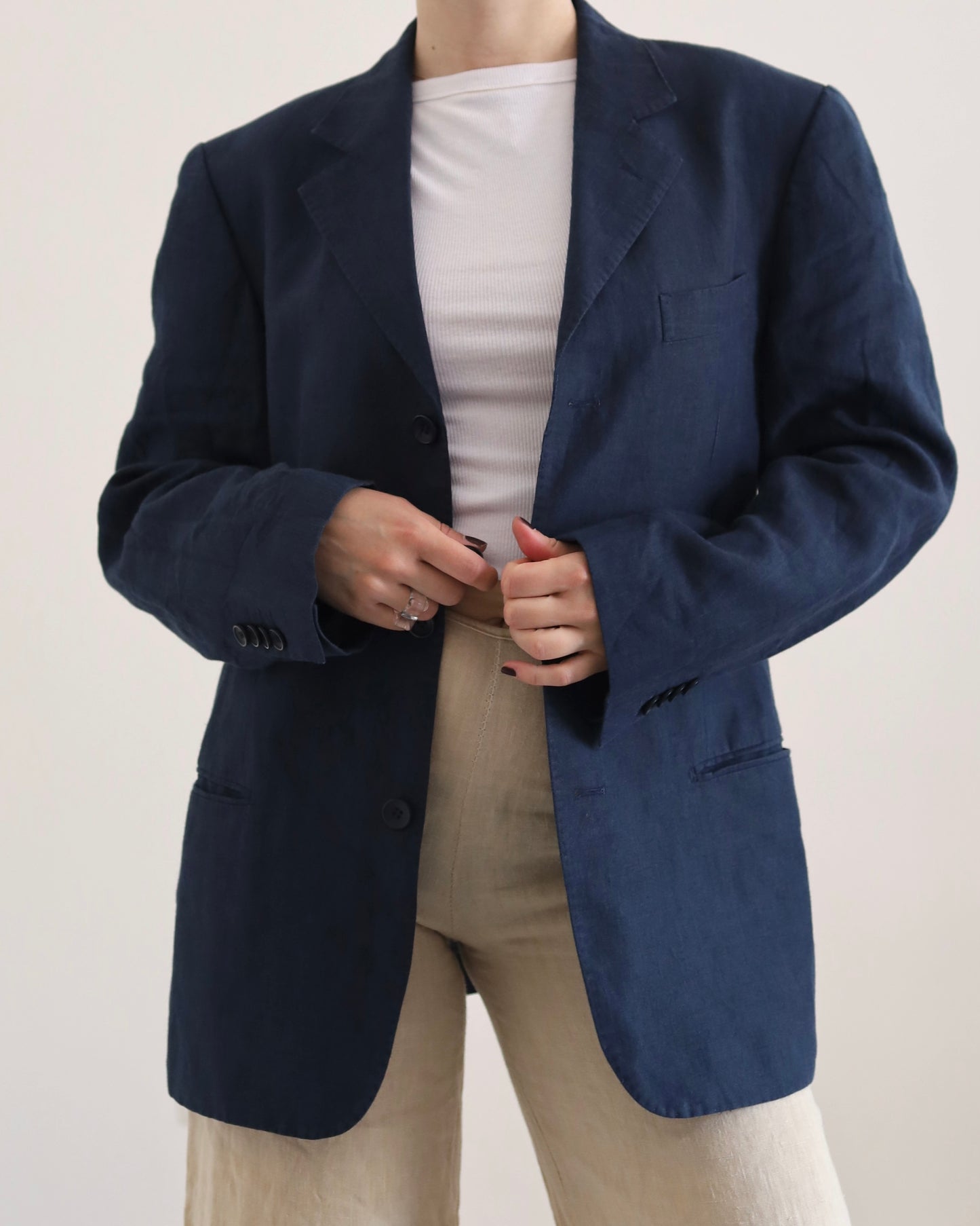 Navy linen blazer