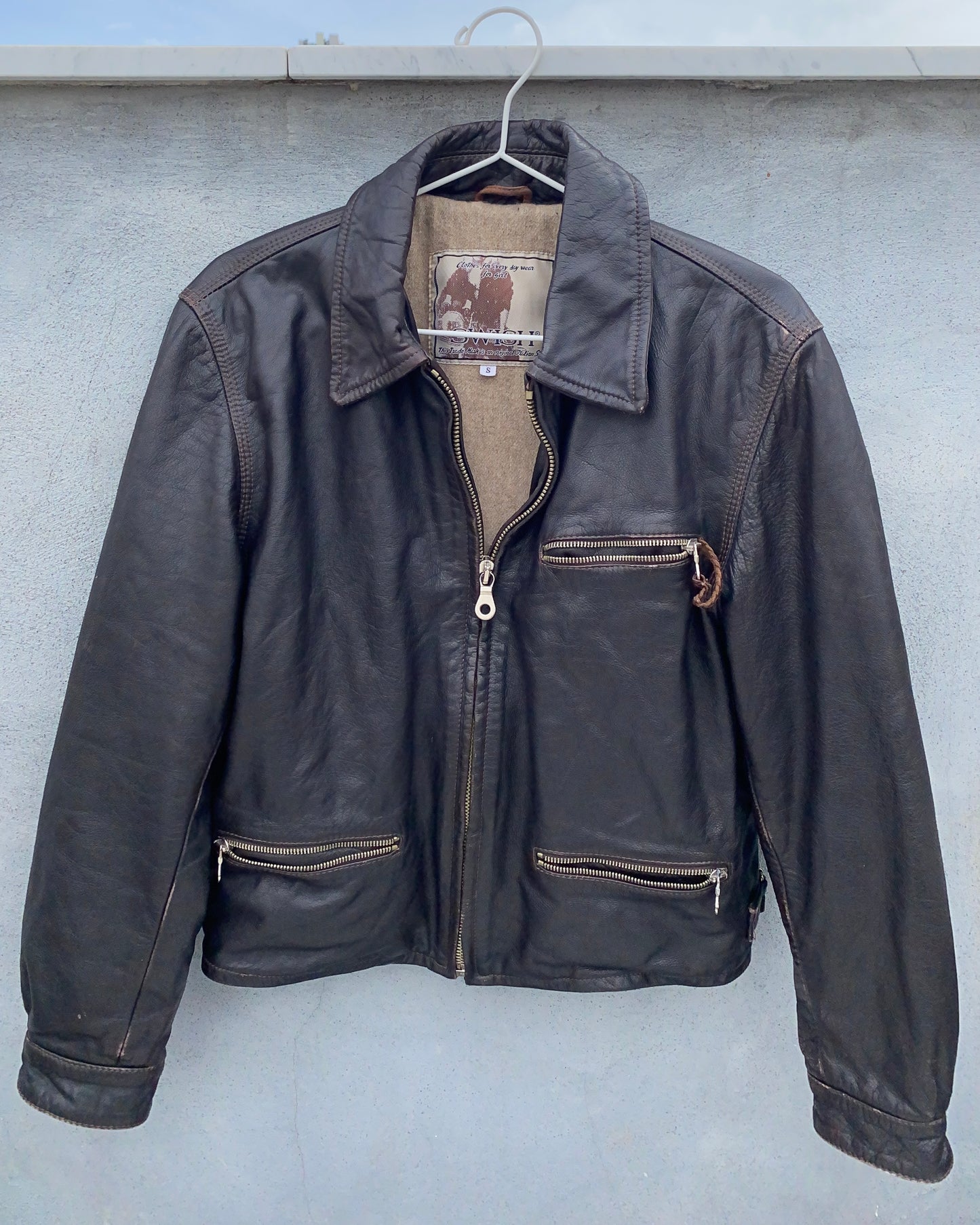 Brown leather jacket