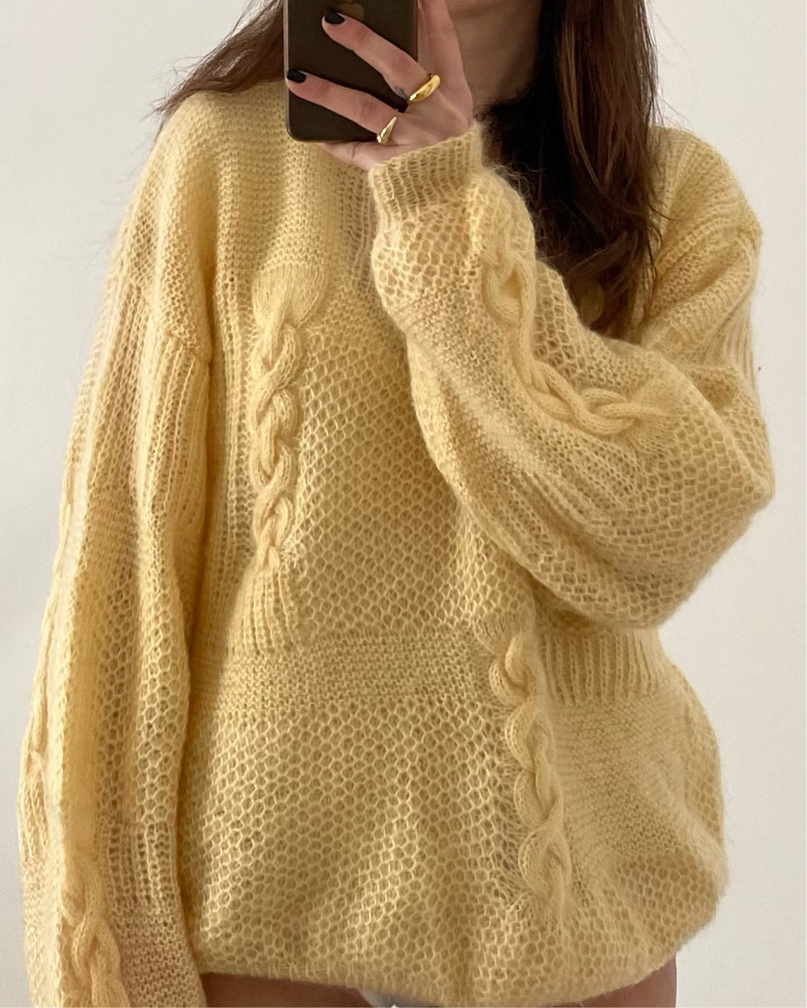 Knitted yellow jumper