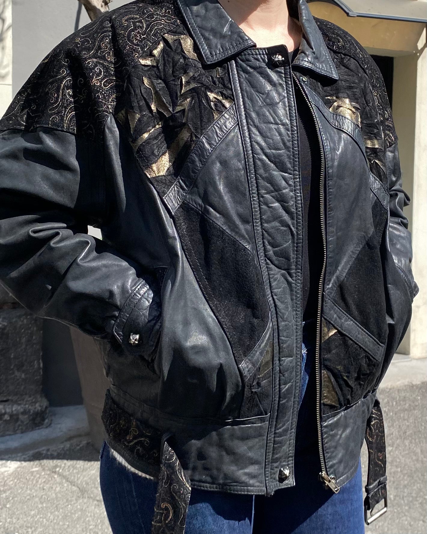 80s bomber leather jacket