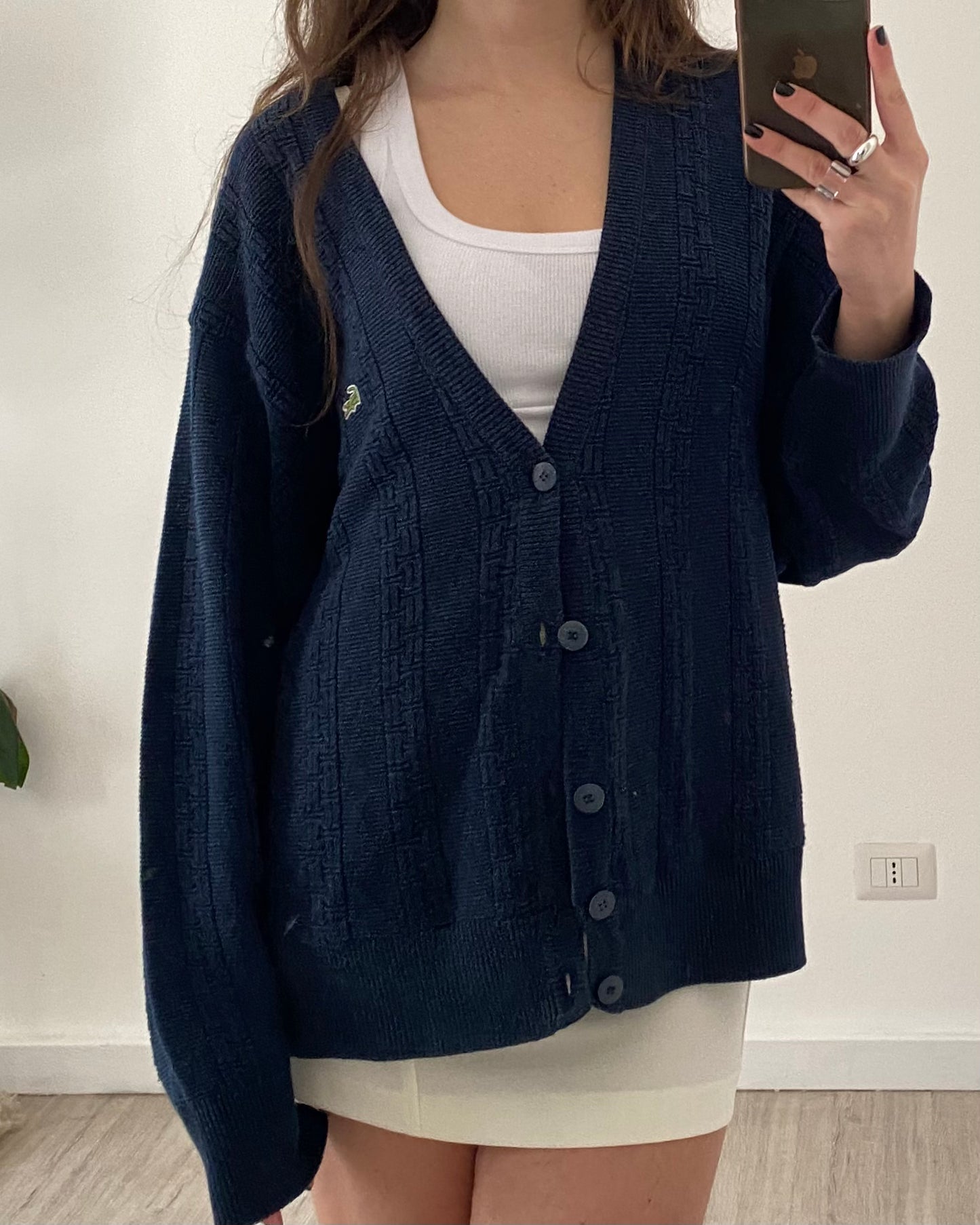 Lacoste navy cardigan