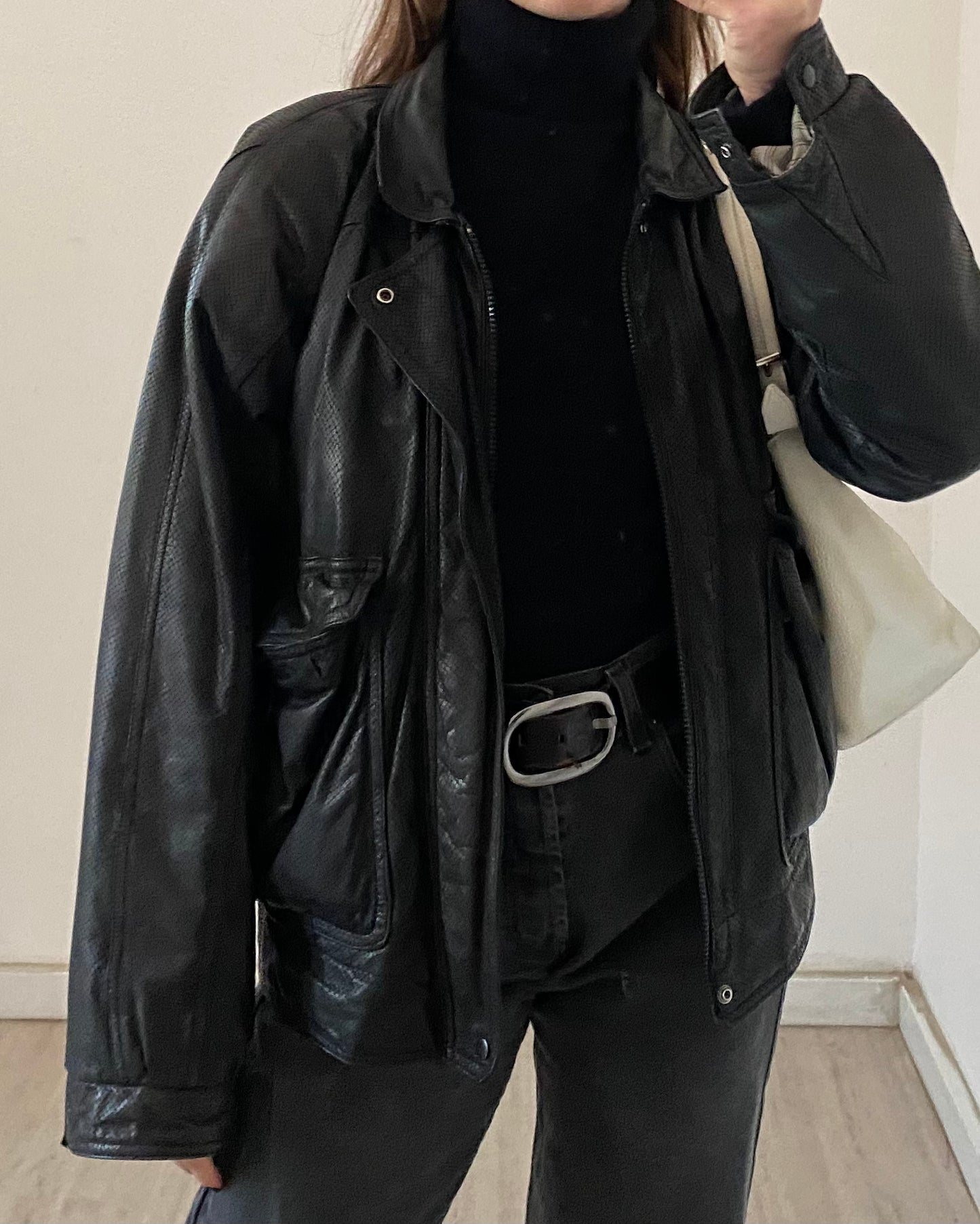 The leather bomber jacket