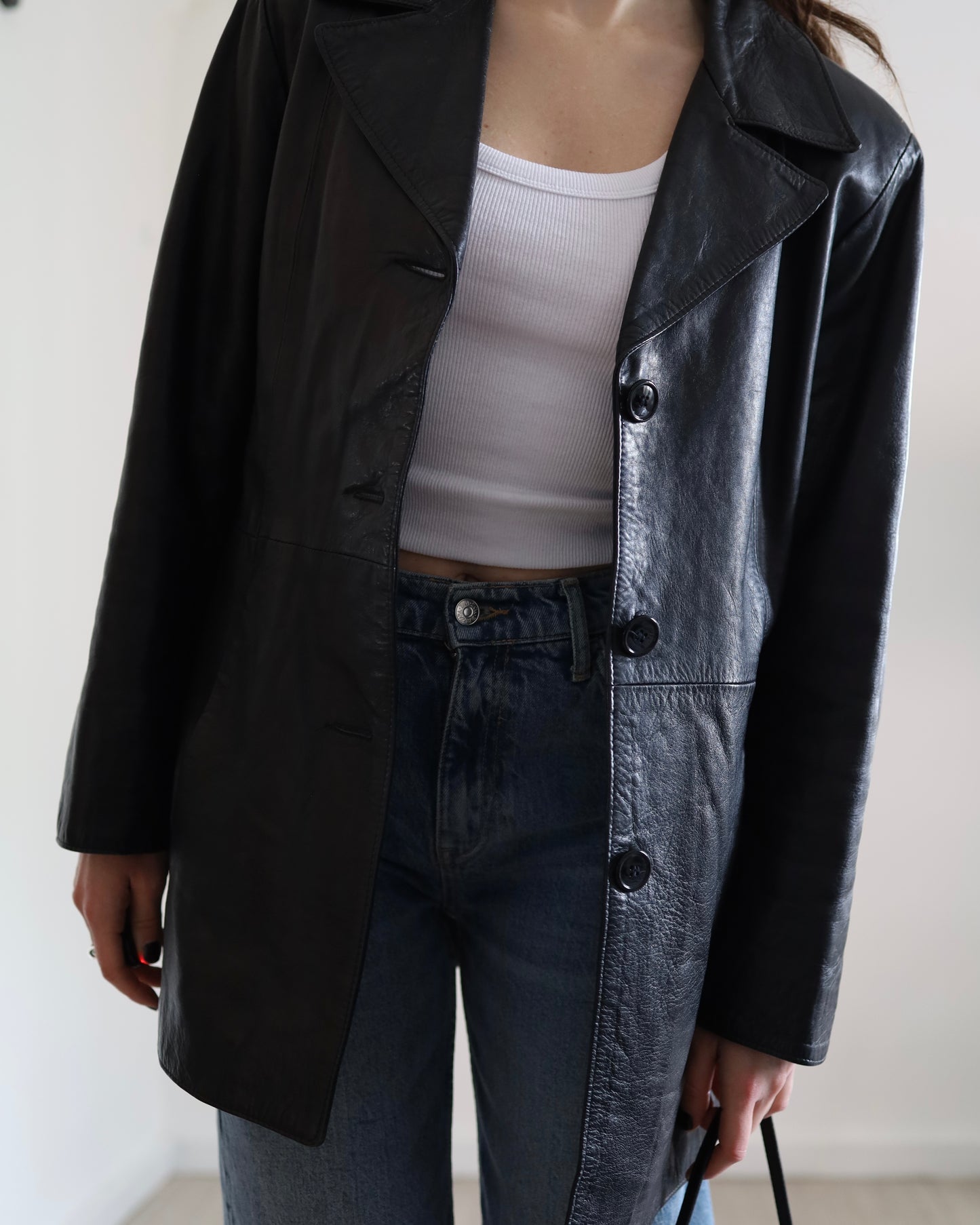 Leather blazer jacket