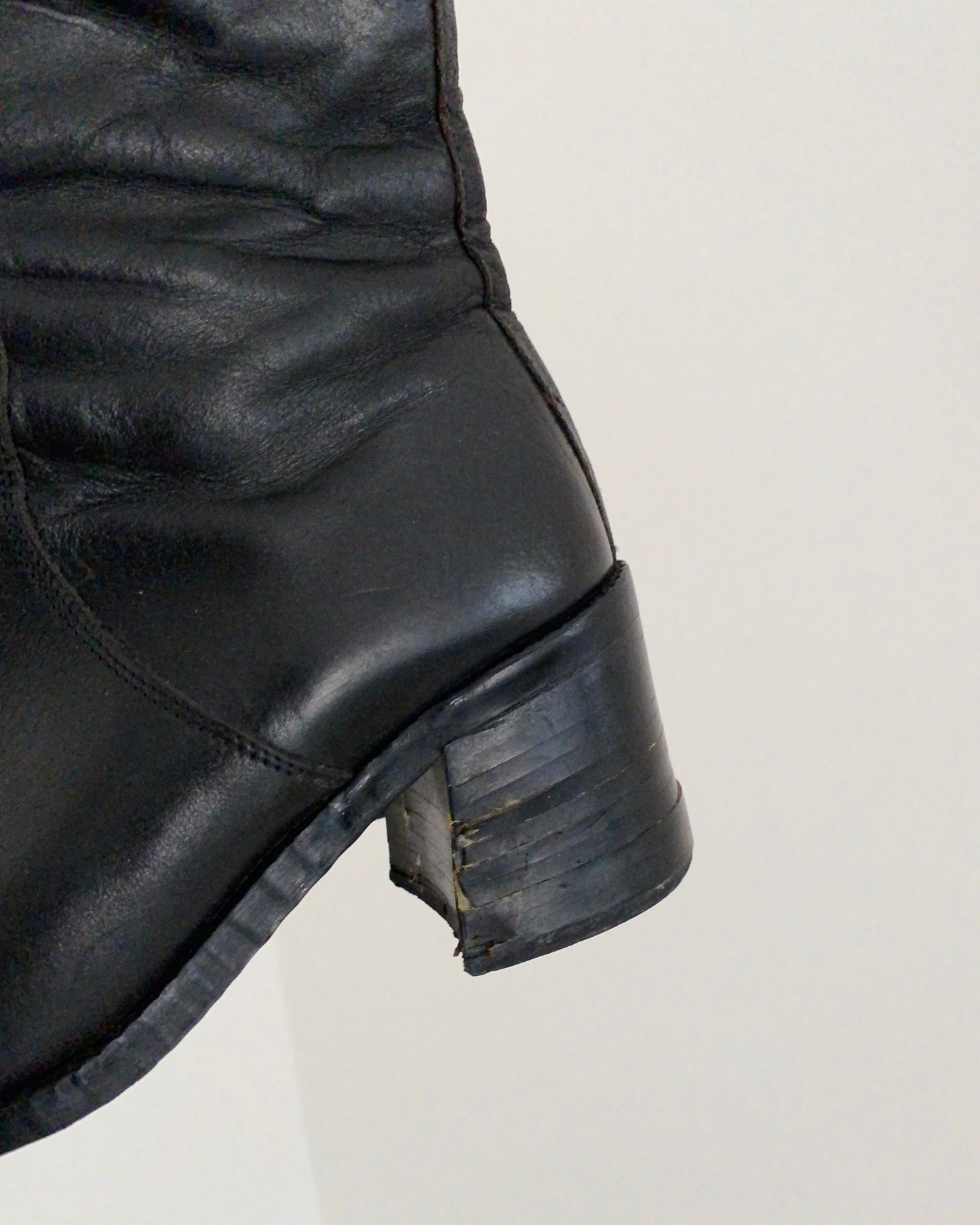 Square toe leather boots