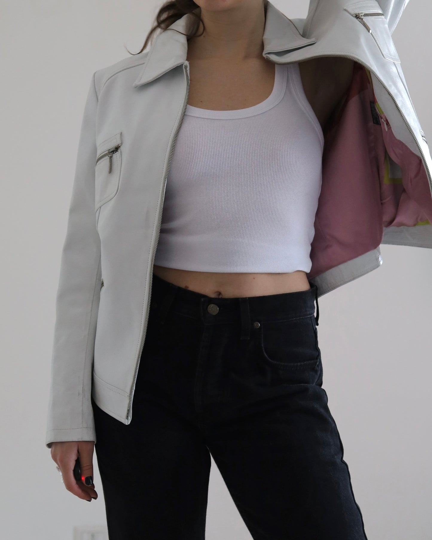 White leather jacket