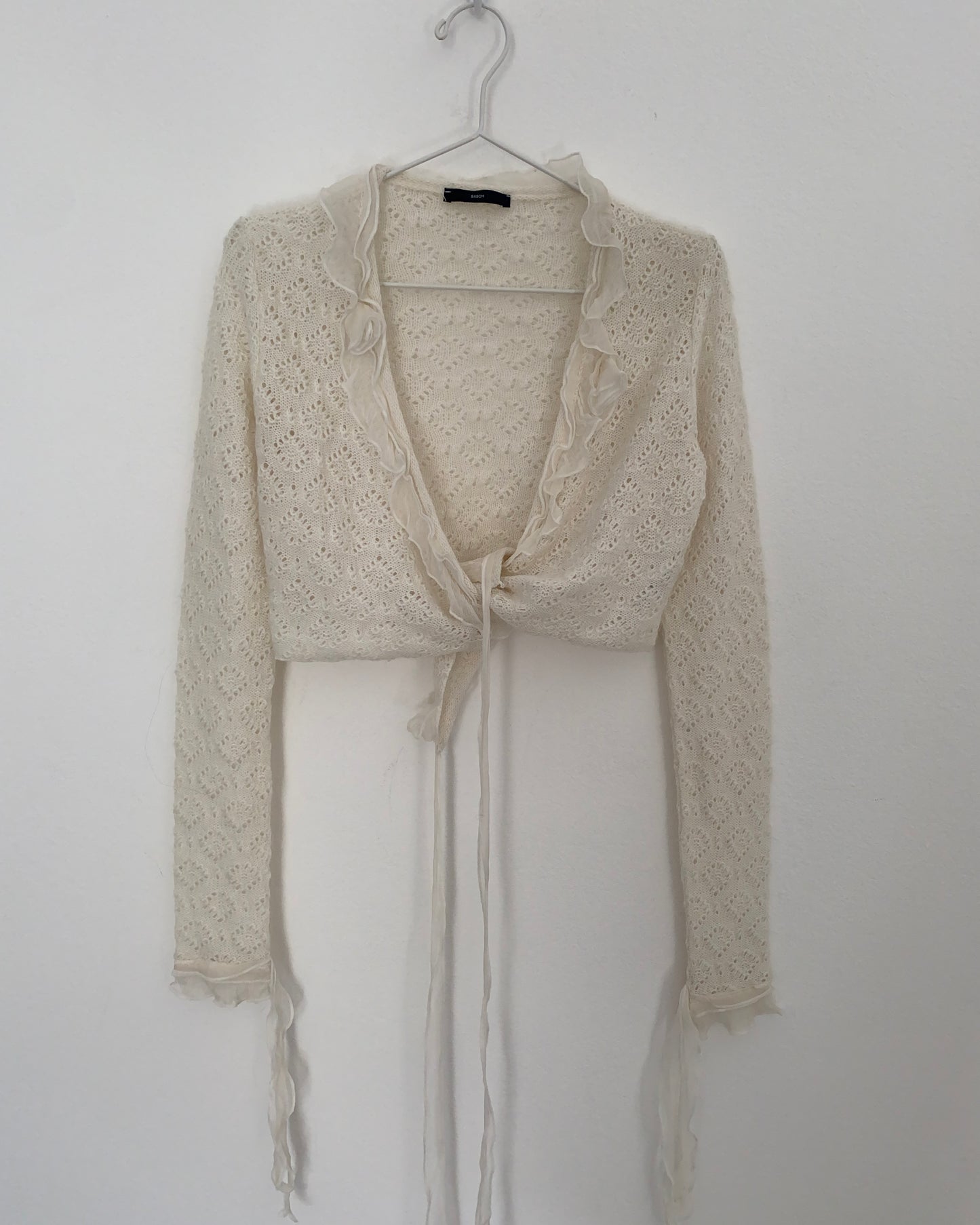 Knit mohair wrap top