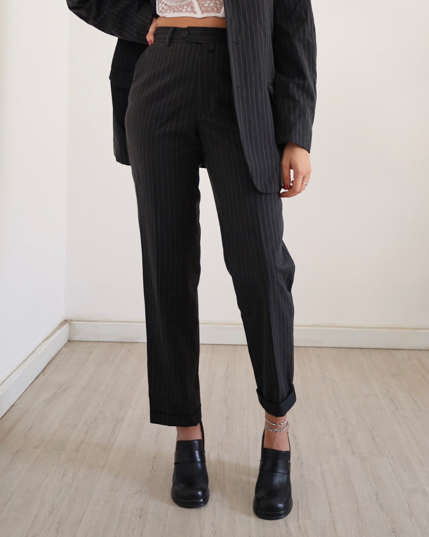 Pinstriped suit co-ord