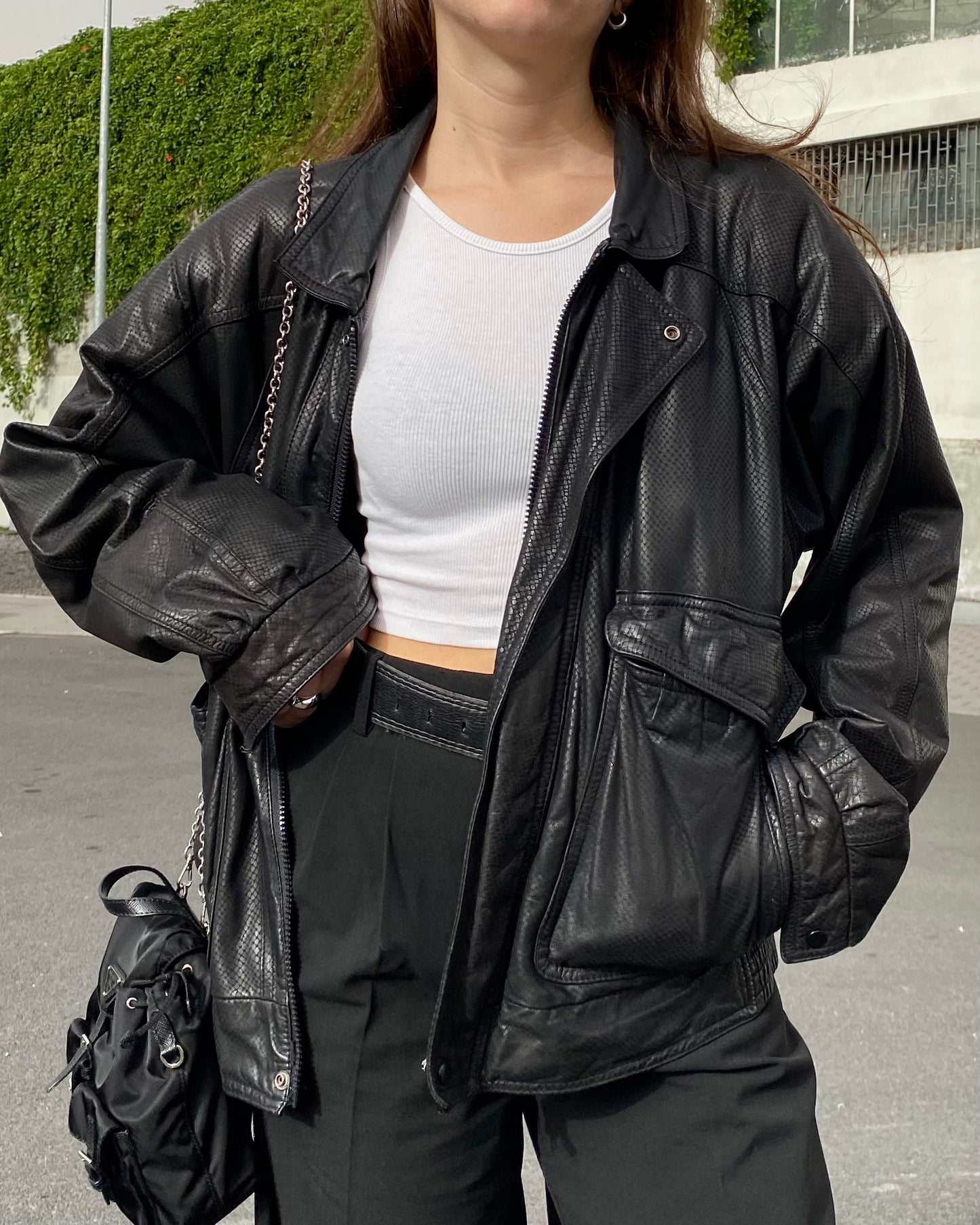 The leather bomber jacket