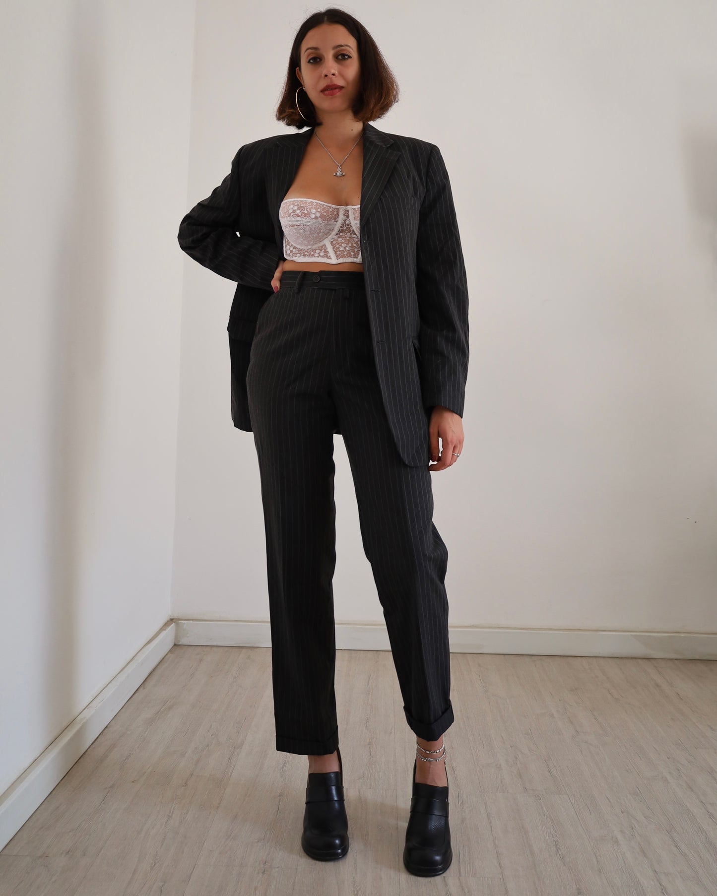 Pinstriped suit co-ord