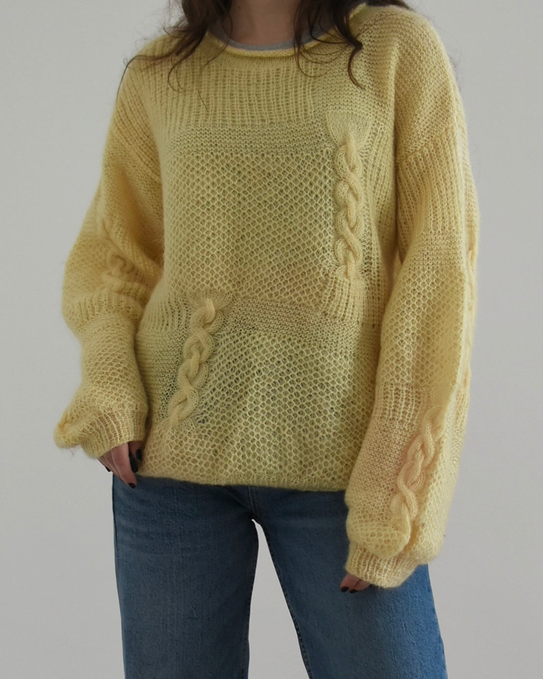 Knitted yellow jumper