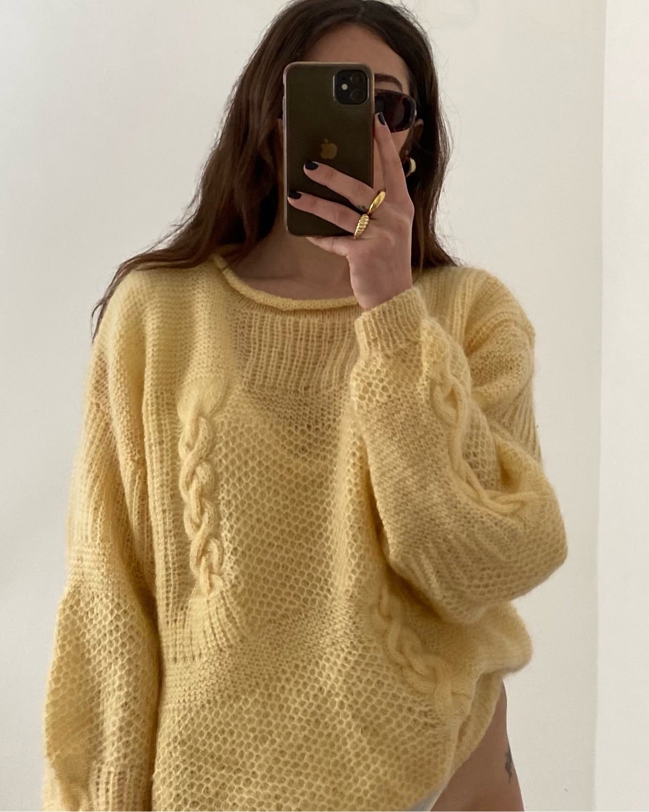 Knitted yellow jumper