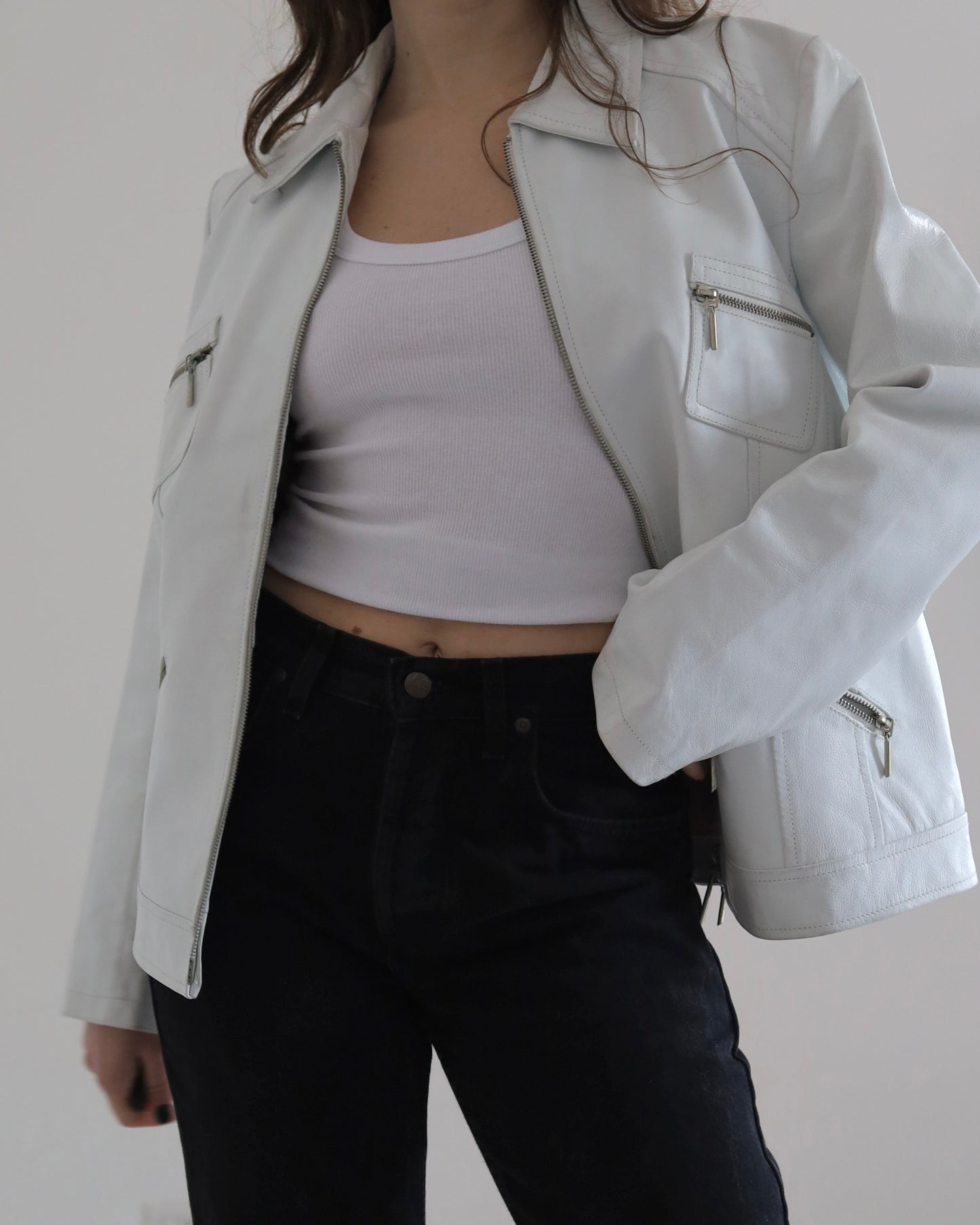 White leather jacket