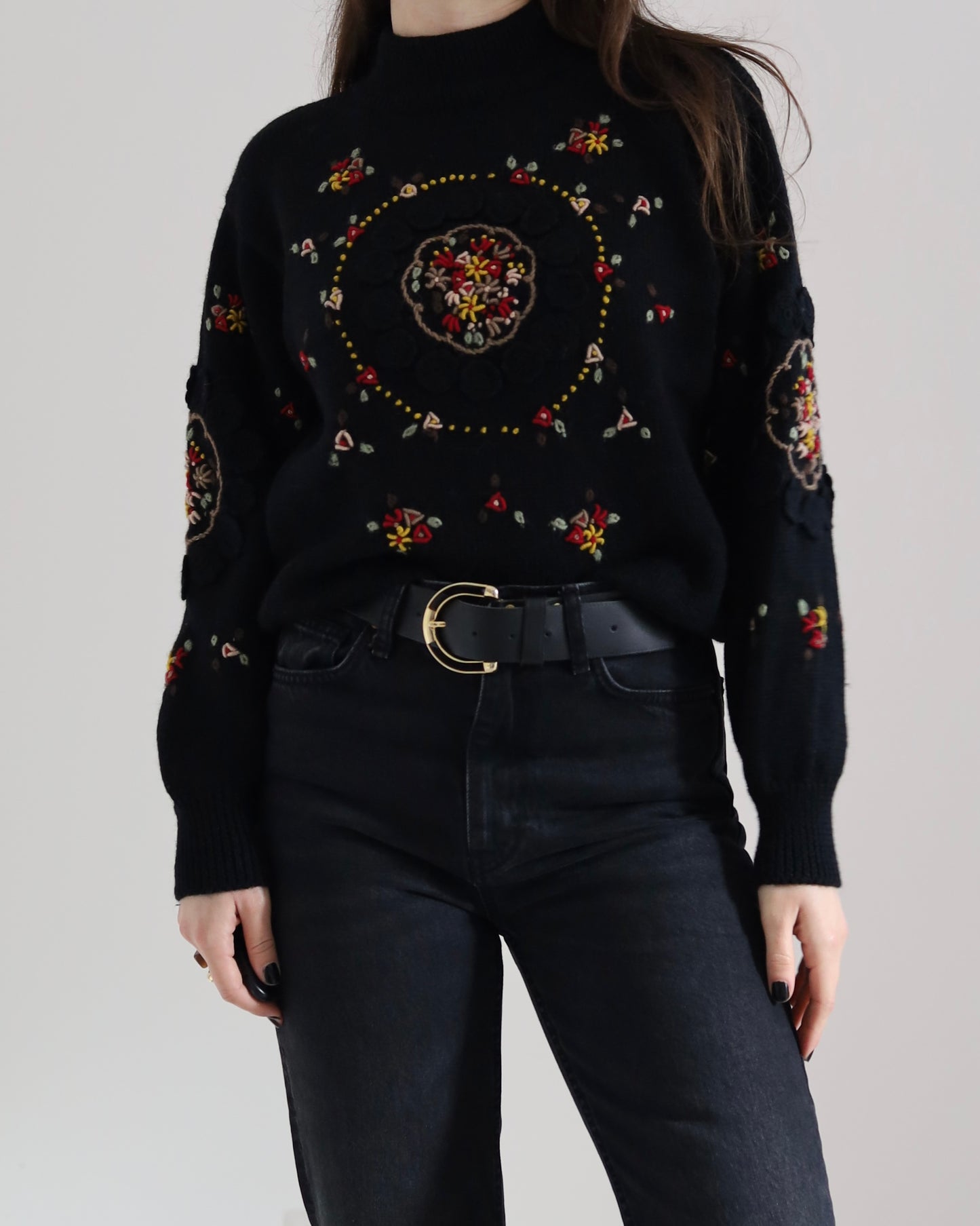 Vintage wool embroidered jumper