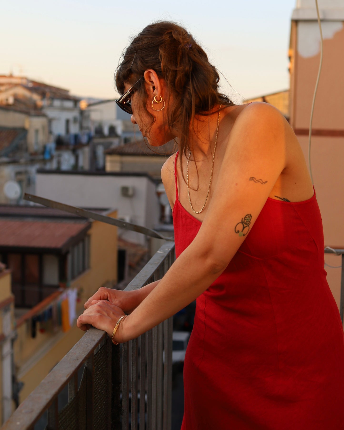 Vintage red midi dress