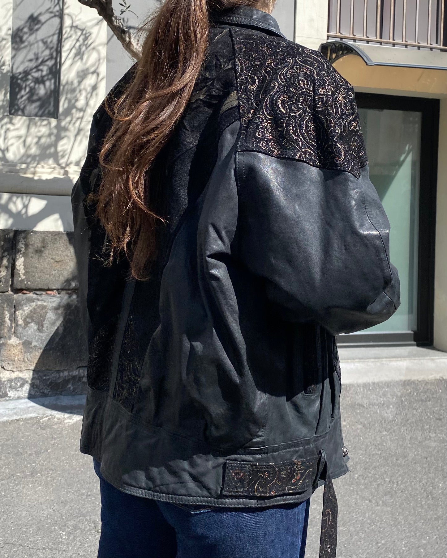 80s bomber leather jacket