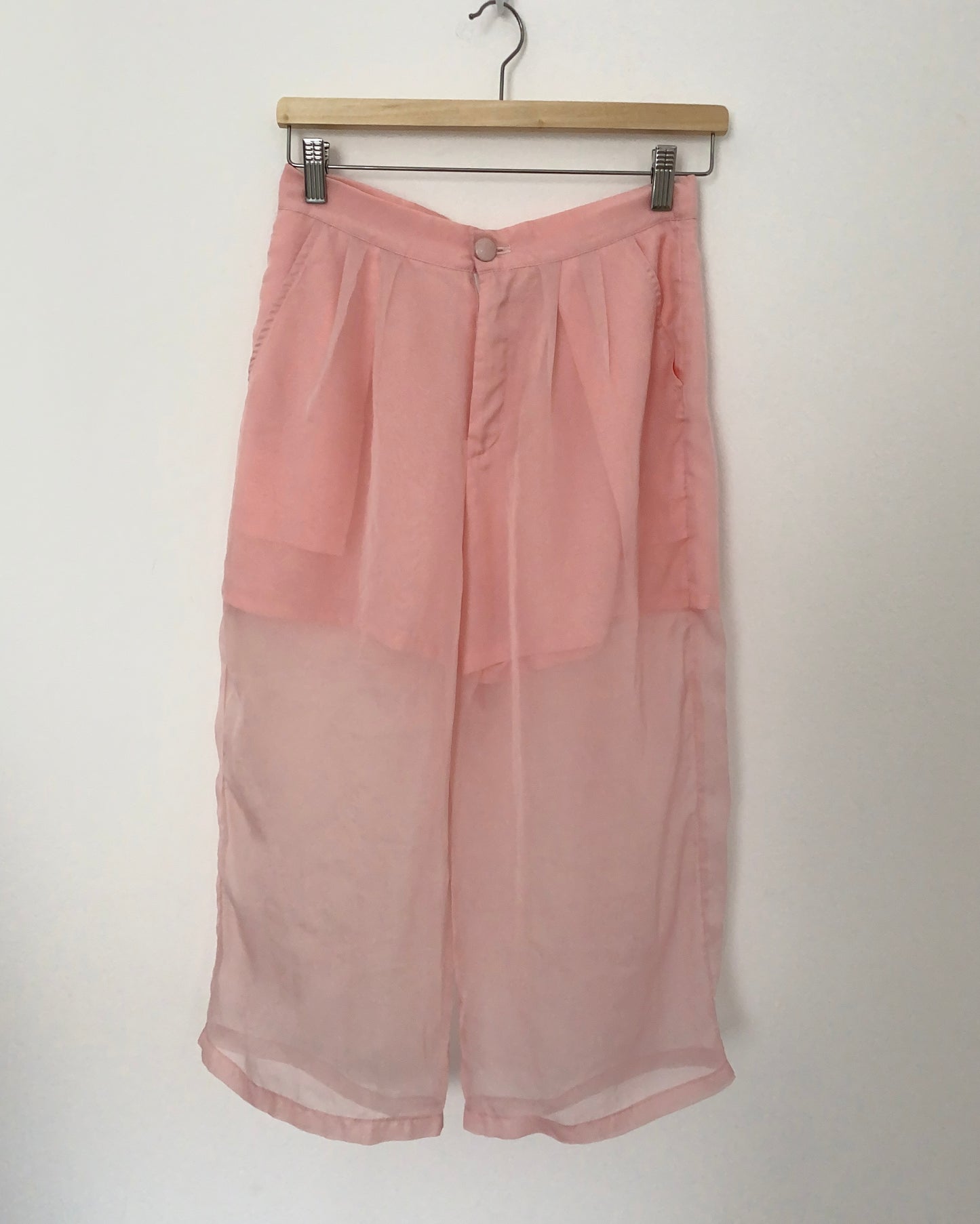 Baby pink mesh culottes