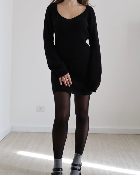 Knit wool mini dress