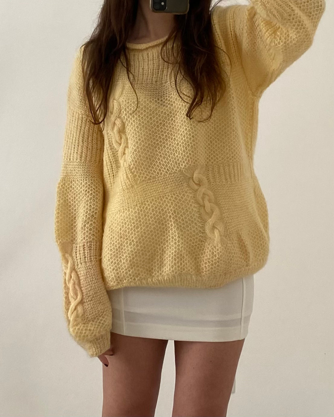 Knitted yellow jumper