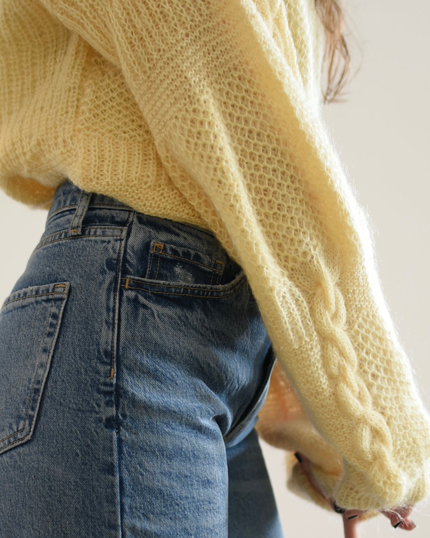 Knitted yellow jumper