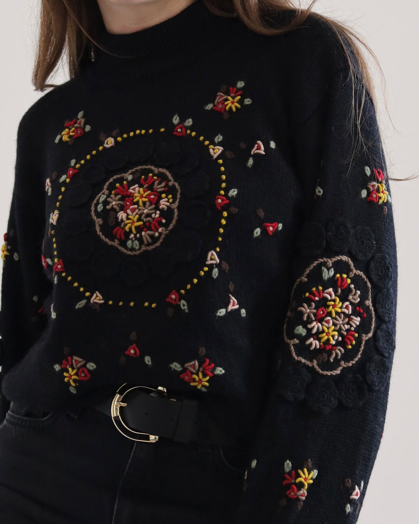 Vintage wool embroidered jumper