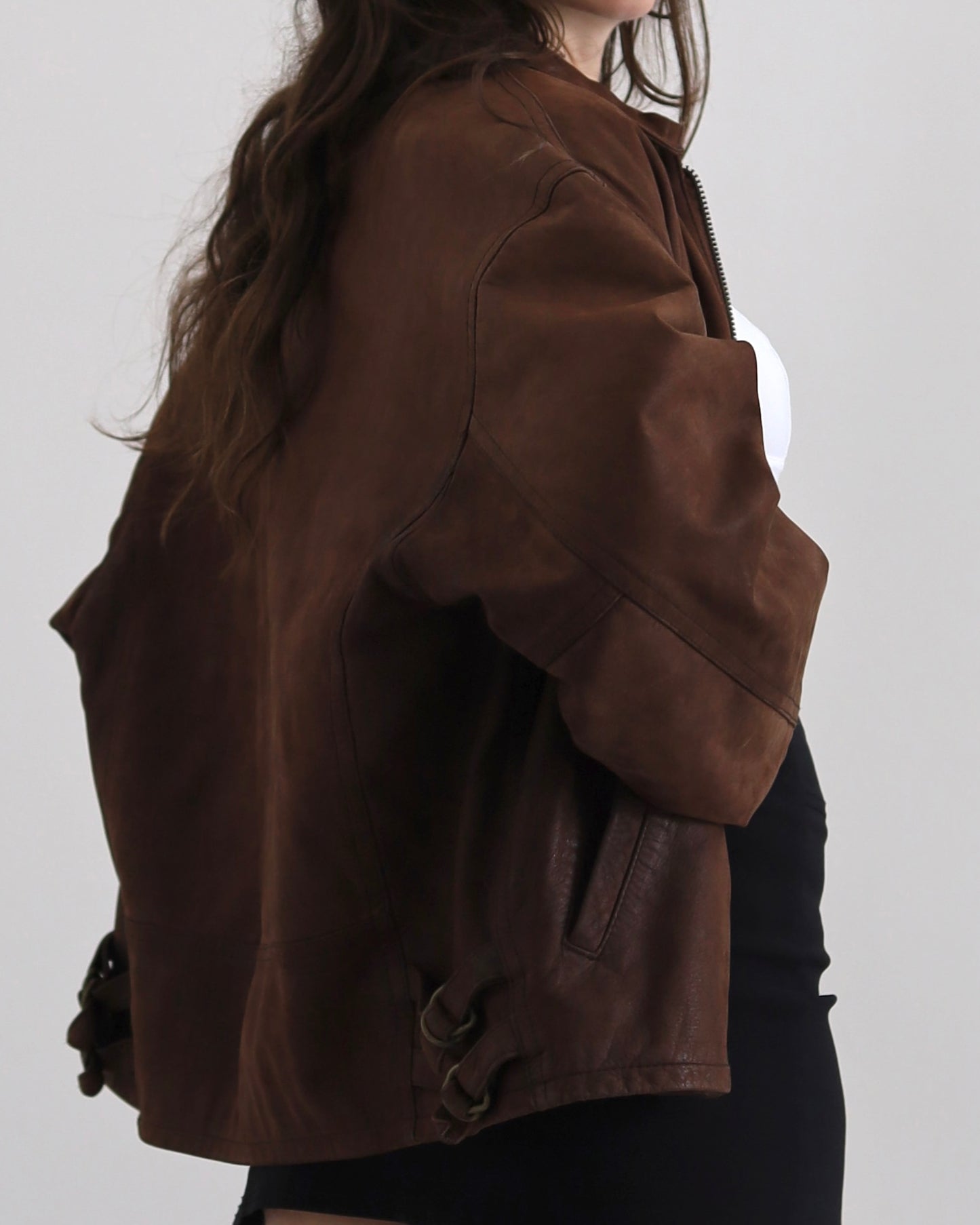 Brown leather jacket