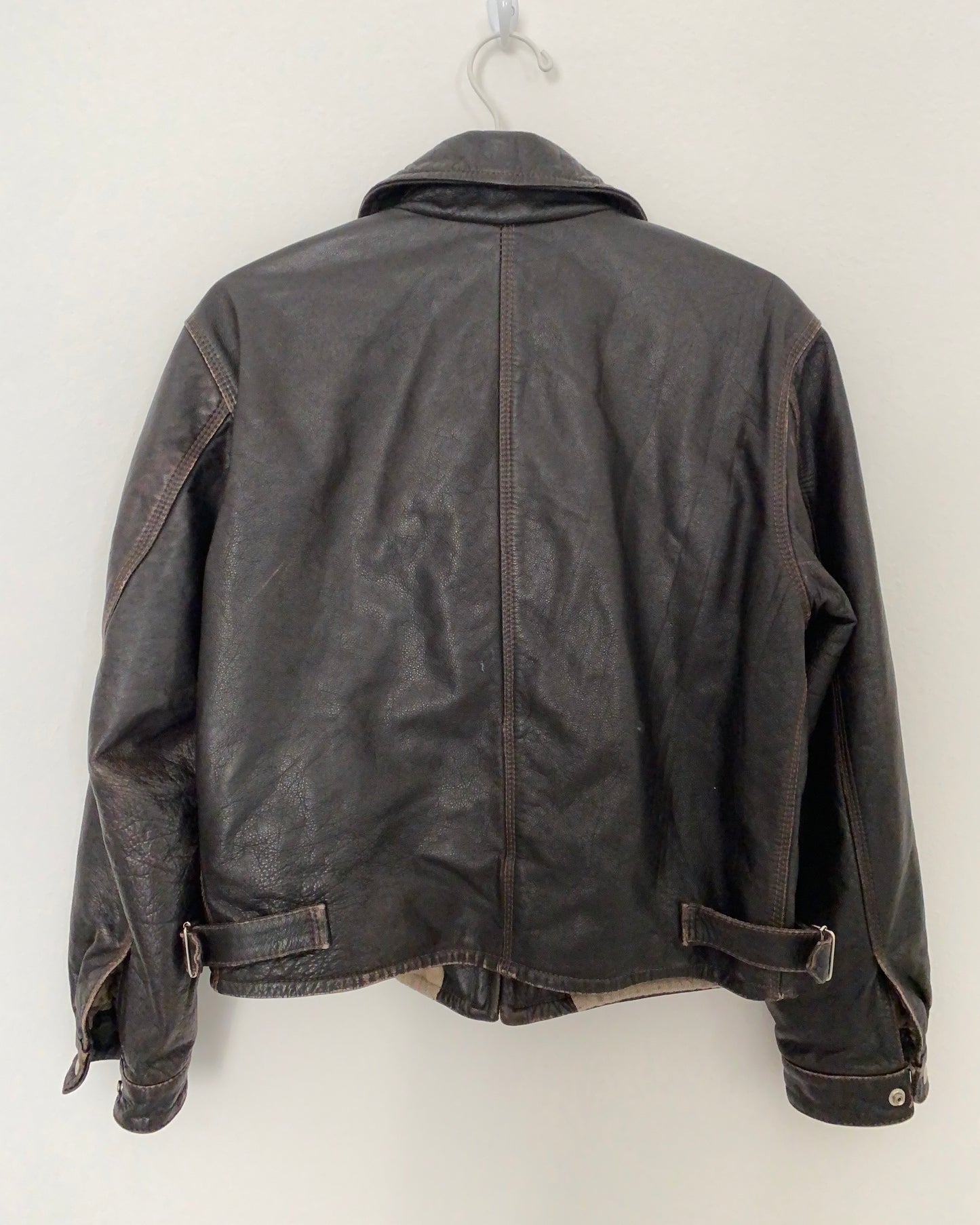 Brown leather jacket